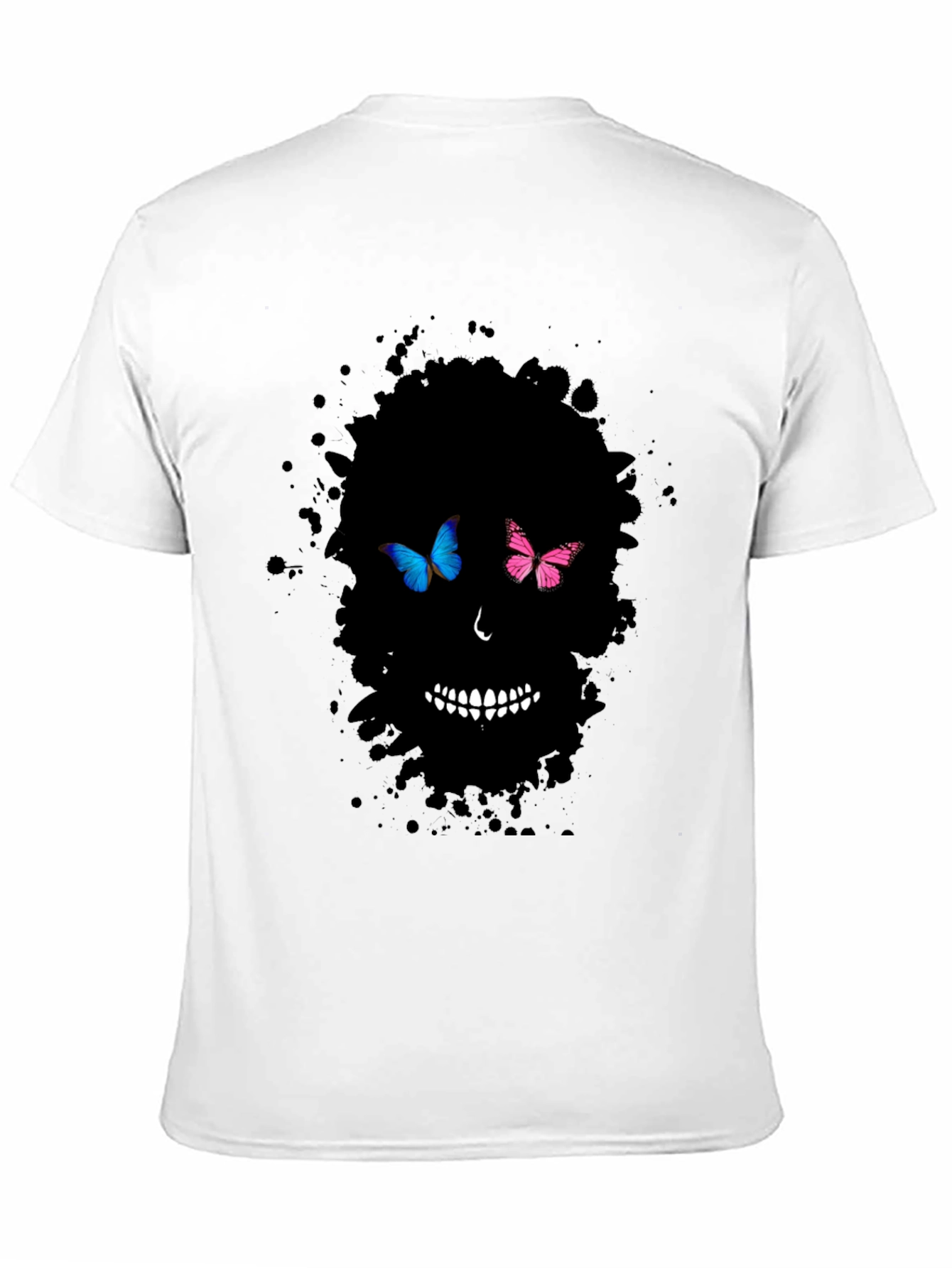 Butterfly Skull Graphic Tee - Mens Black T-Shirt