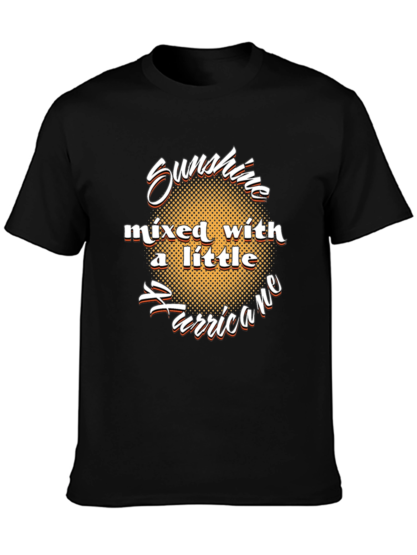 Sunshine Hurricane Graphic T-Shirt - Black Cotton Tee