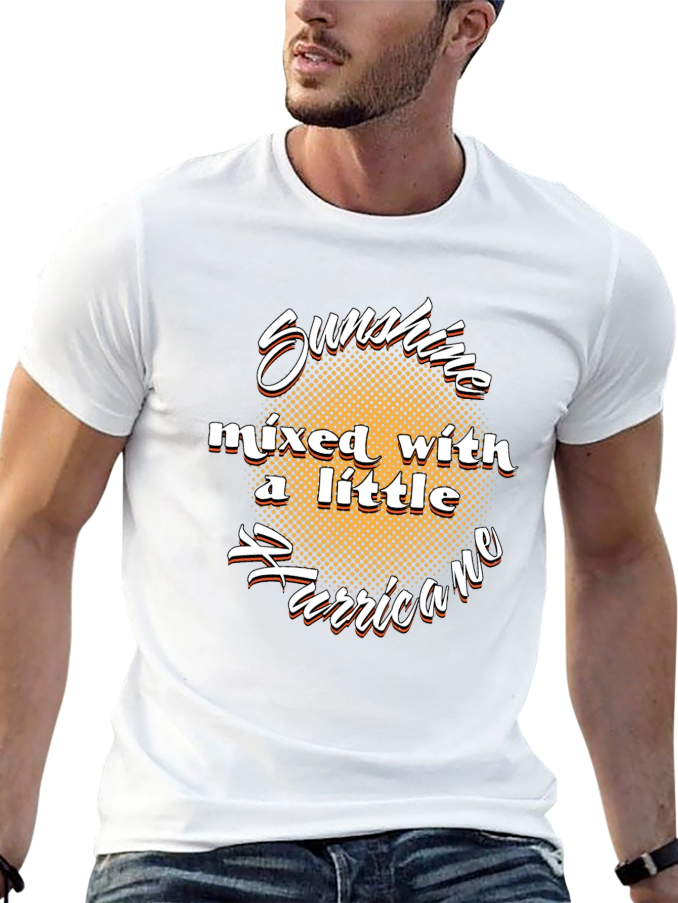 Sunshine Hurricane Graphic T-Shirt - Black Cotton Tee
