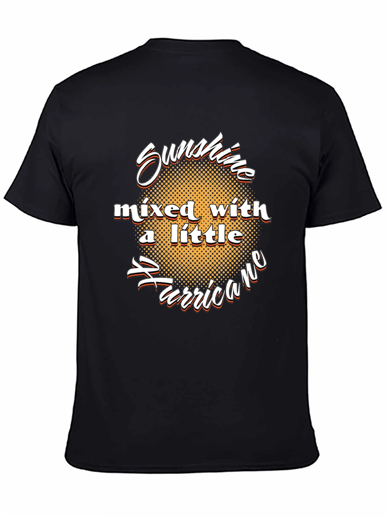 Sunshine Hurricane Graphic T-Shirt - Black Cotton Tee