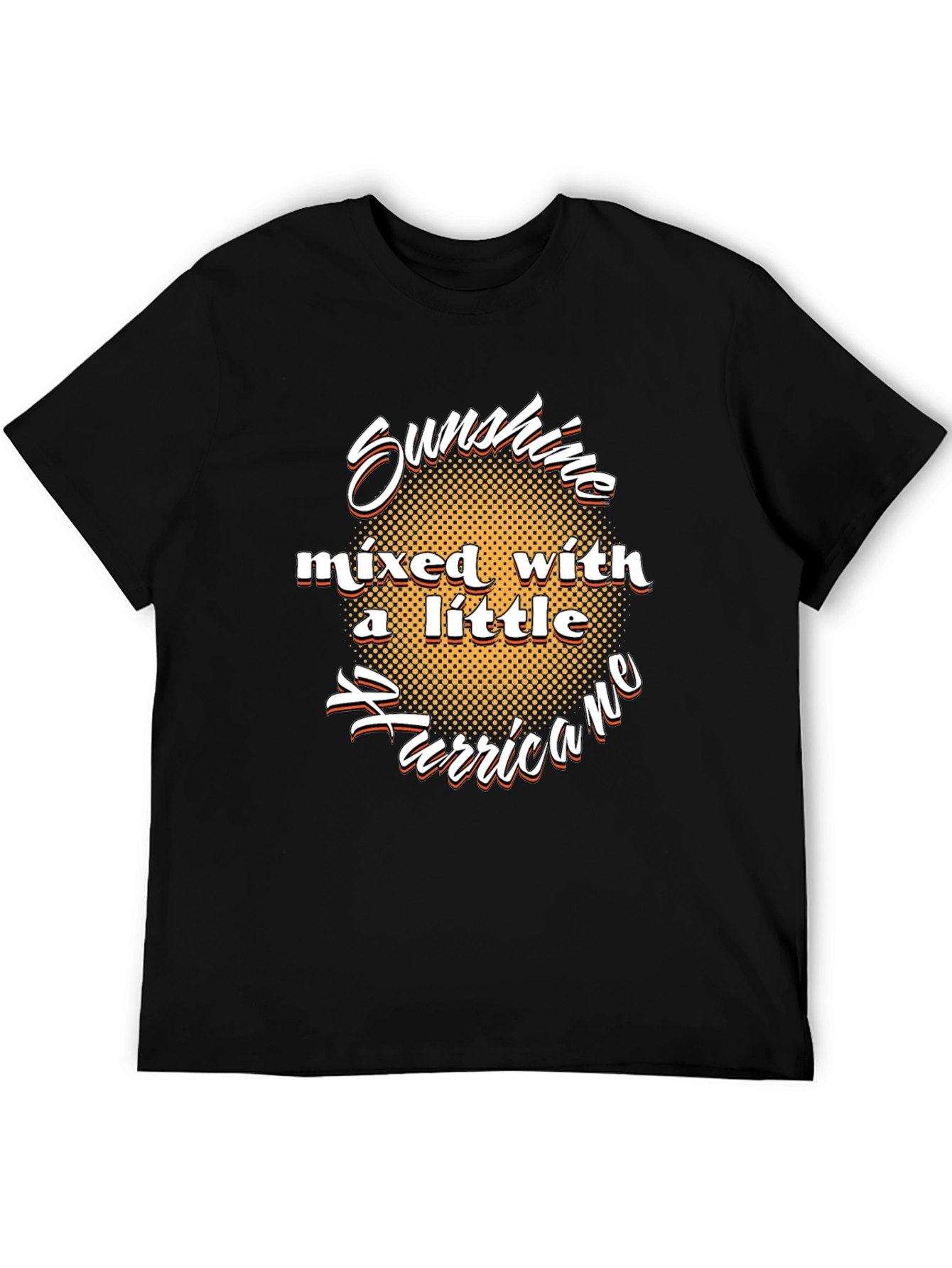Sunshine Hurricane Graphic T-Shirt - Black Cotton Tee