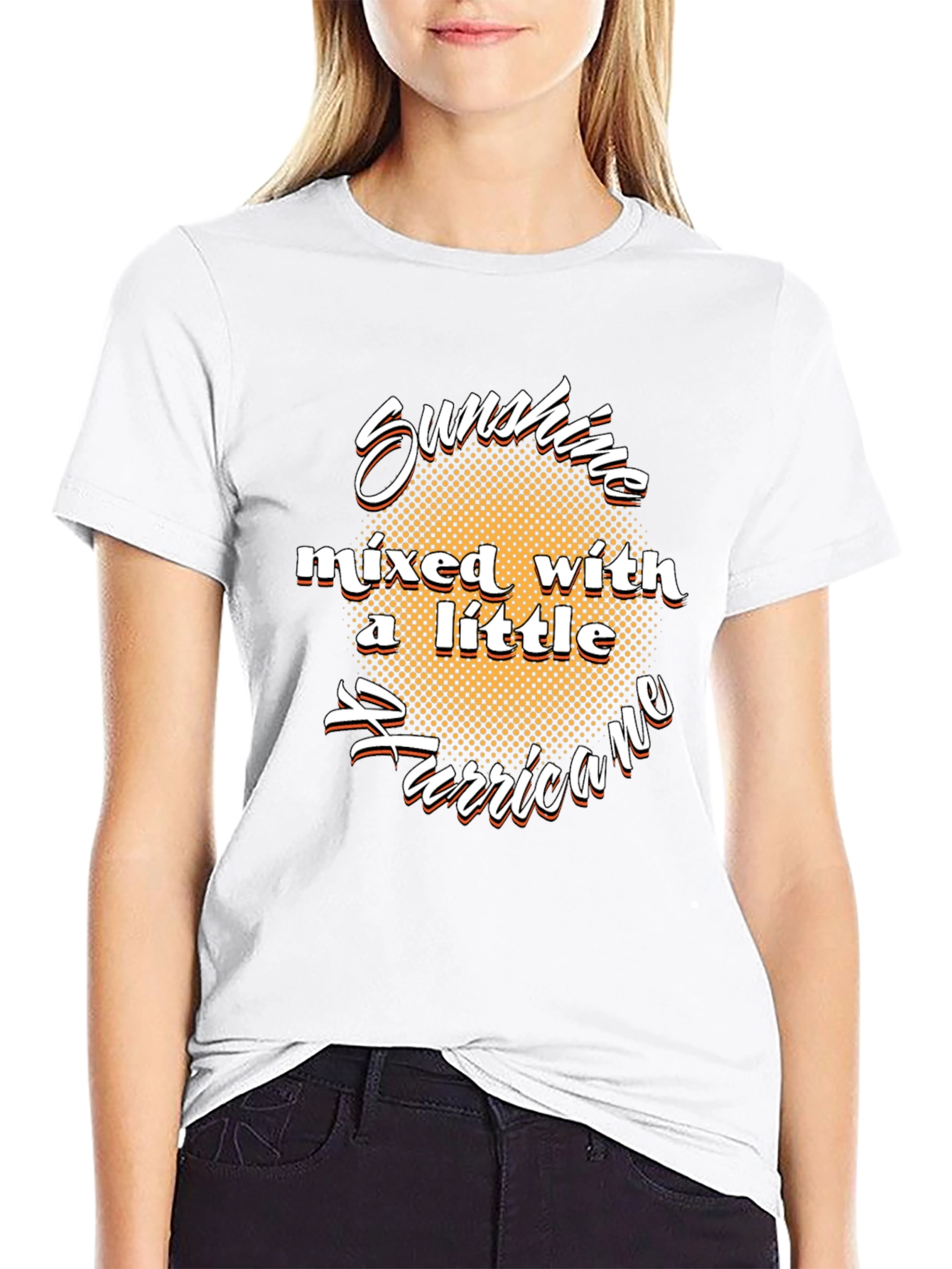 Sunshine Hurricane Graphic T-Shirt - Black Cotton Tee
