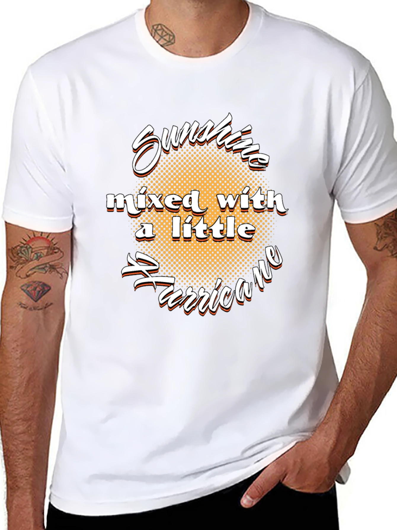 Sunshine Hurricane Graphic T-Shirt - Black Cotton Tee