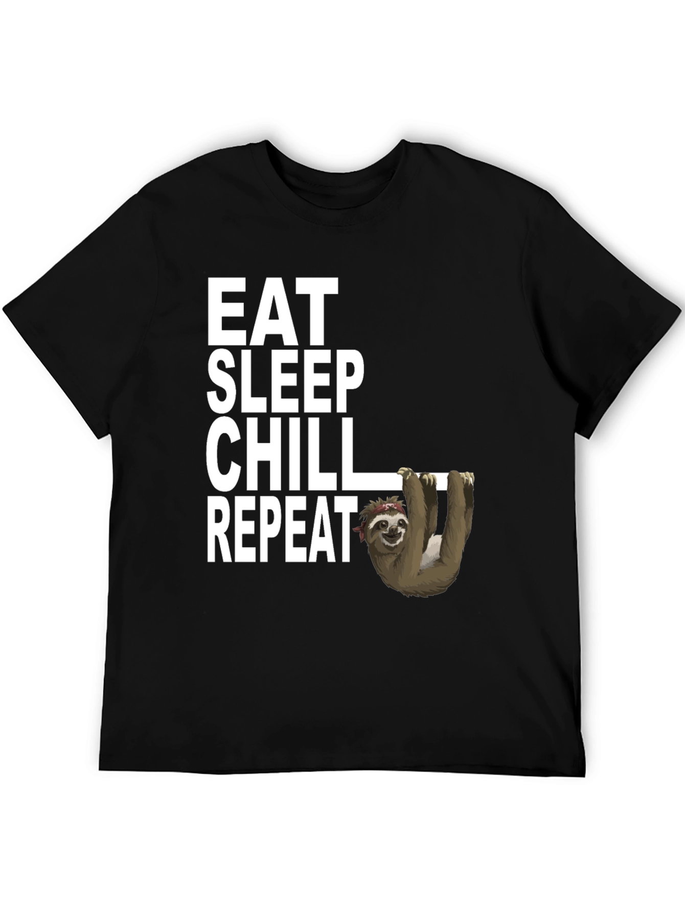 Eat Sleep Chill Repeat Sloth Graphic T-Shirt