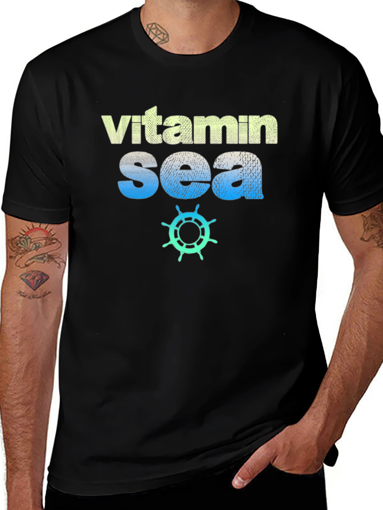 Vitamin Sea Black Graphic Tee
