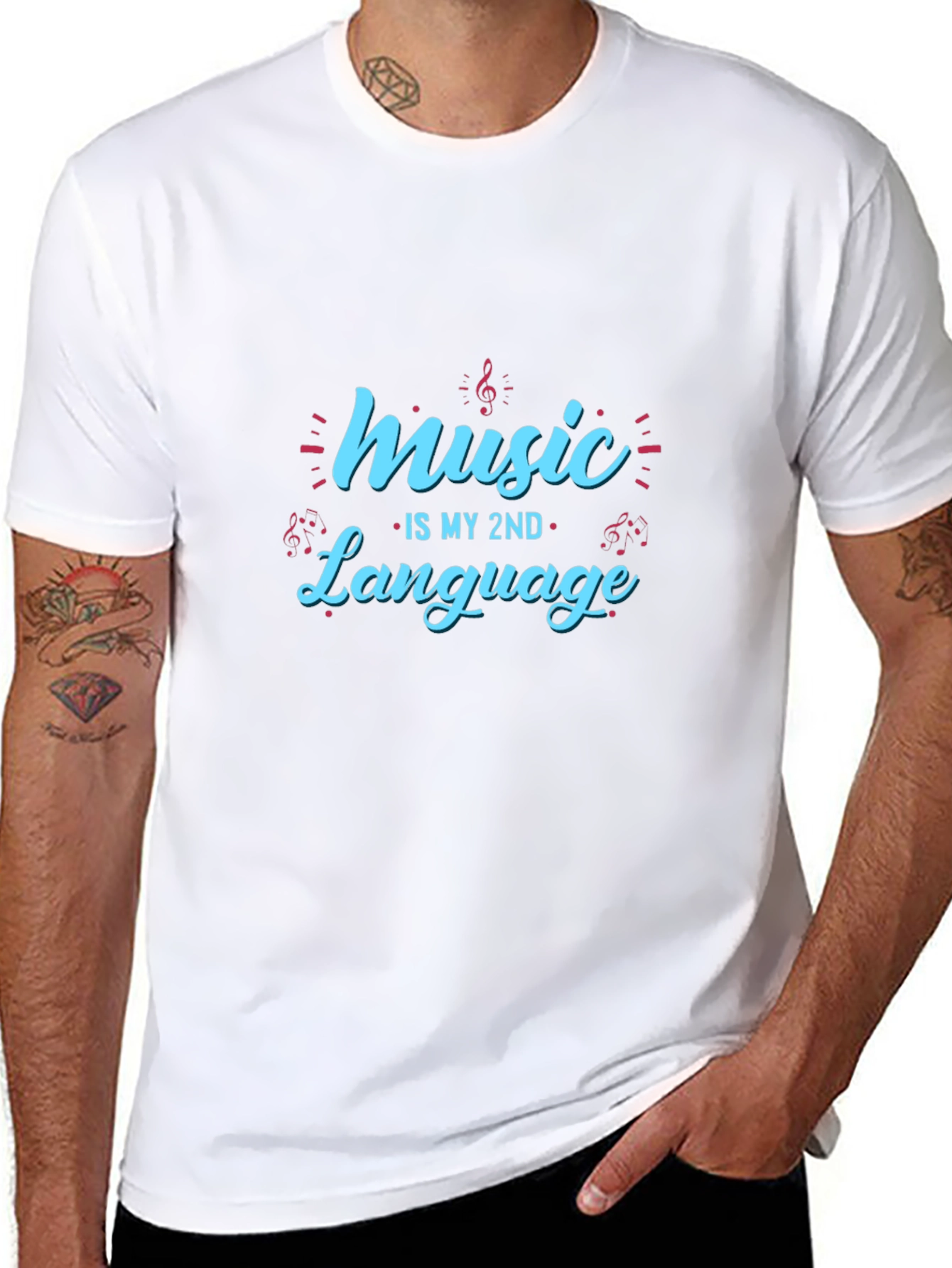 Music is My 2nd Language T-Shirt - Black