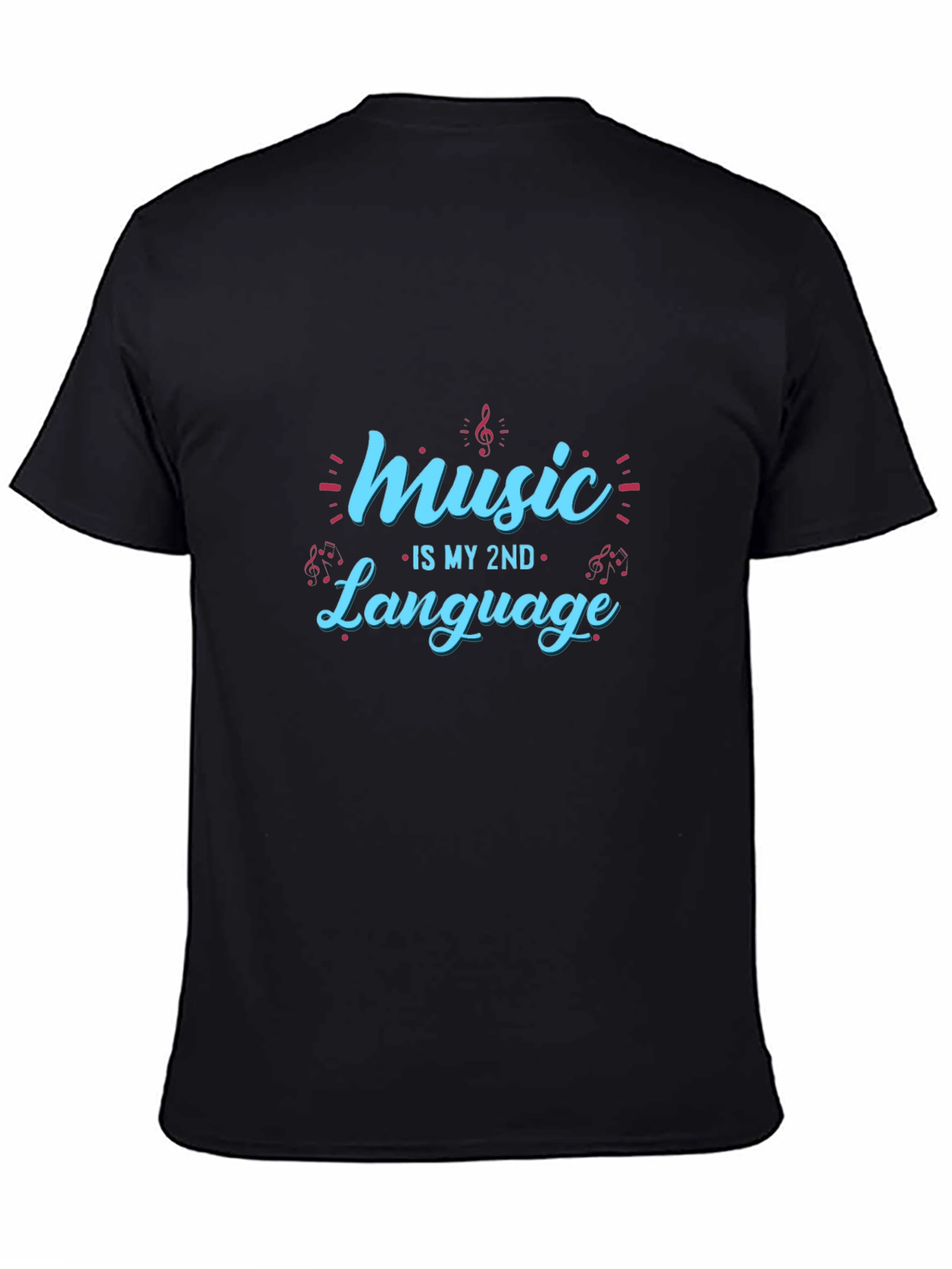 Music is My 2nd Language T-Shirt - Black