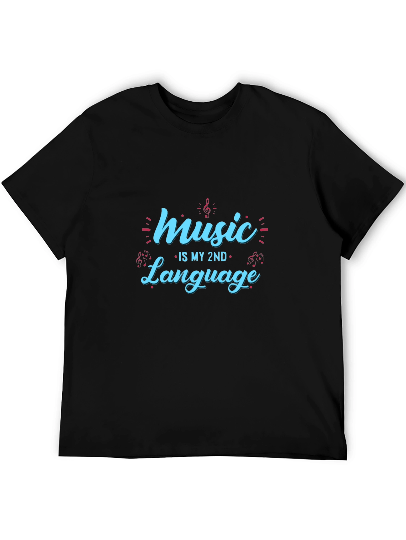 Music is My 2nd Language T-Shirt - Black