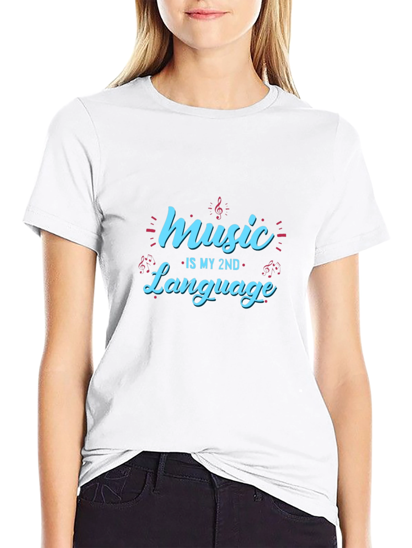 Music is My 2nd Language T-Shirt - Black