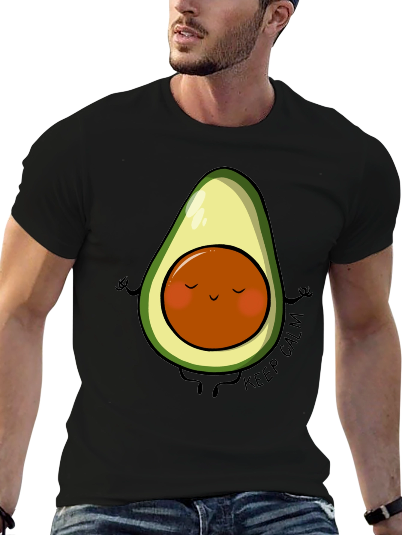 Zen Avocado T-Shirt - Keep Calm Graphic Tee