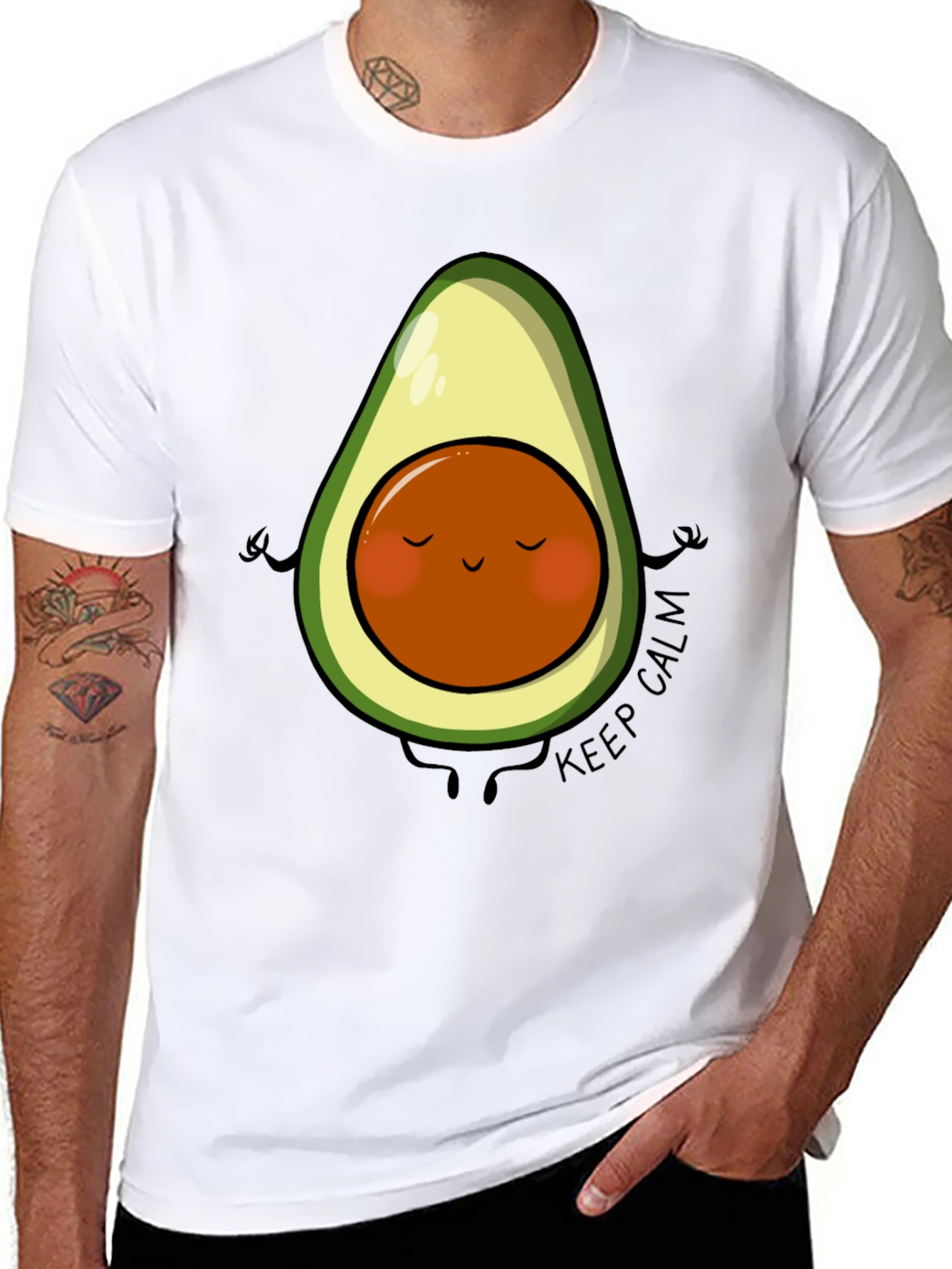 Zen Avocado T-Shirt - Keep Calm Graphic Tee