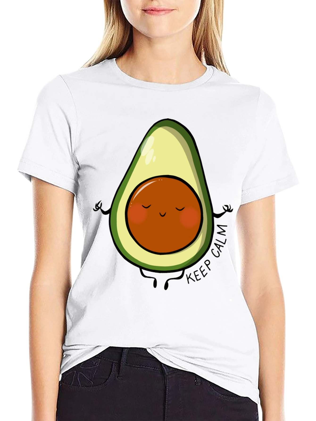 Zen Avocado T-Shirt - Keep Calm Graphic Tee