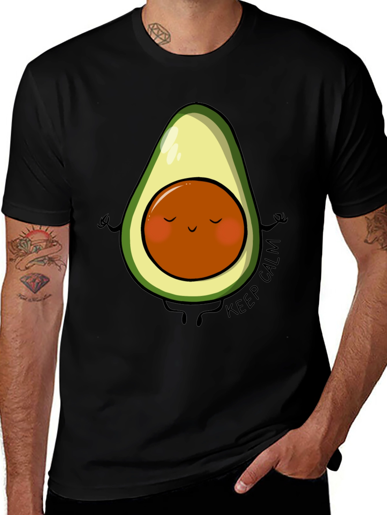 Zen Avocado T-Shirt - Keep Calm Graphic Tee