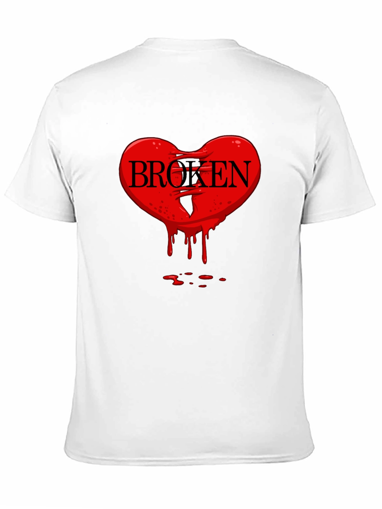 Broken Heart Graphic Tee - Mens Black T-Shirt