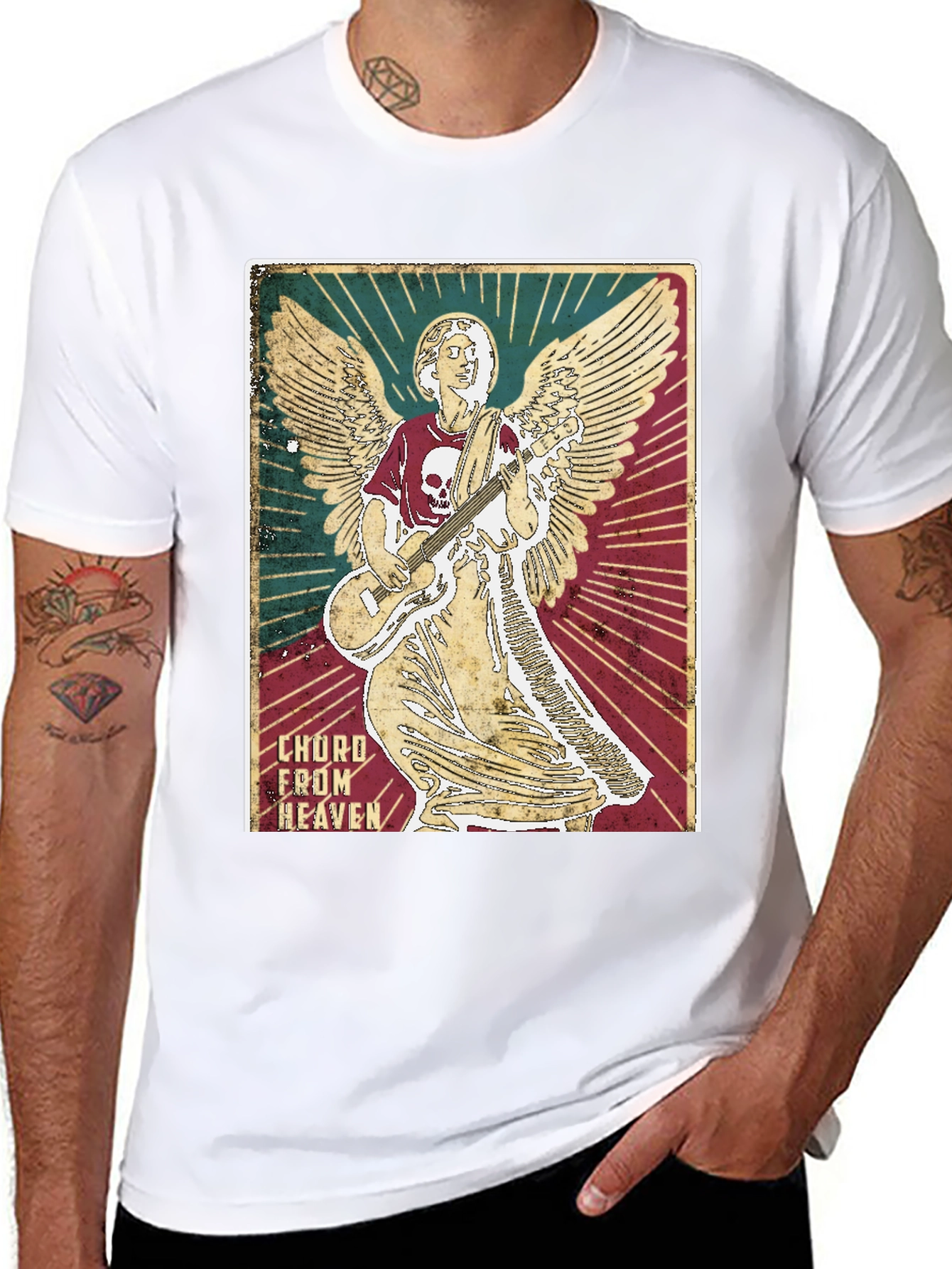Chord From Heaven T-Shirt Angel Guitarist