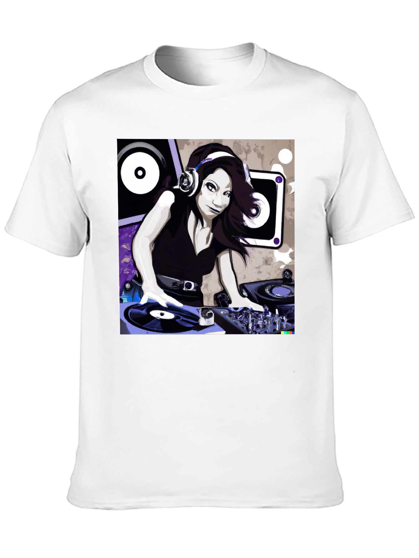 DJ Girl Graphic Tee - Black Cotton T-Shirt