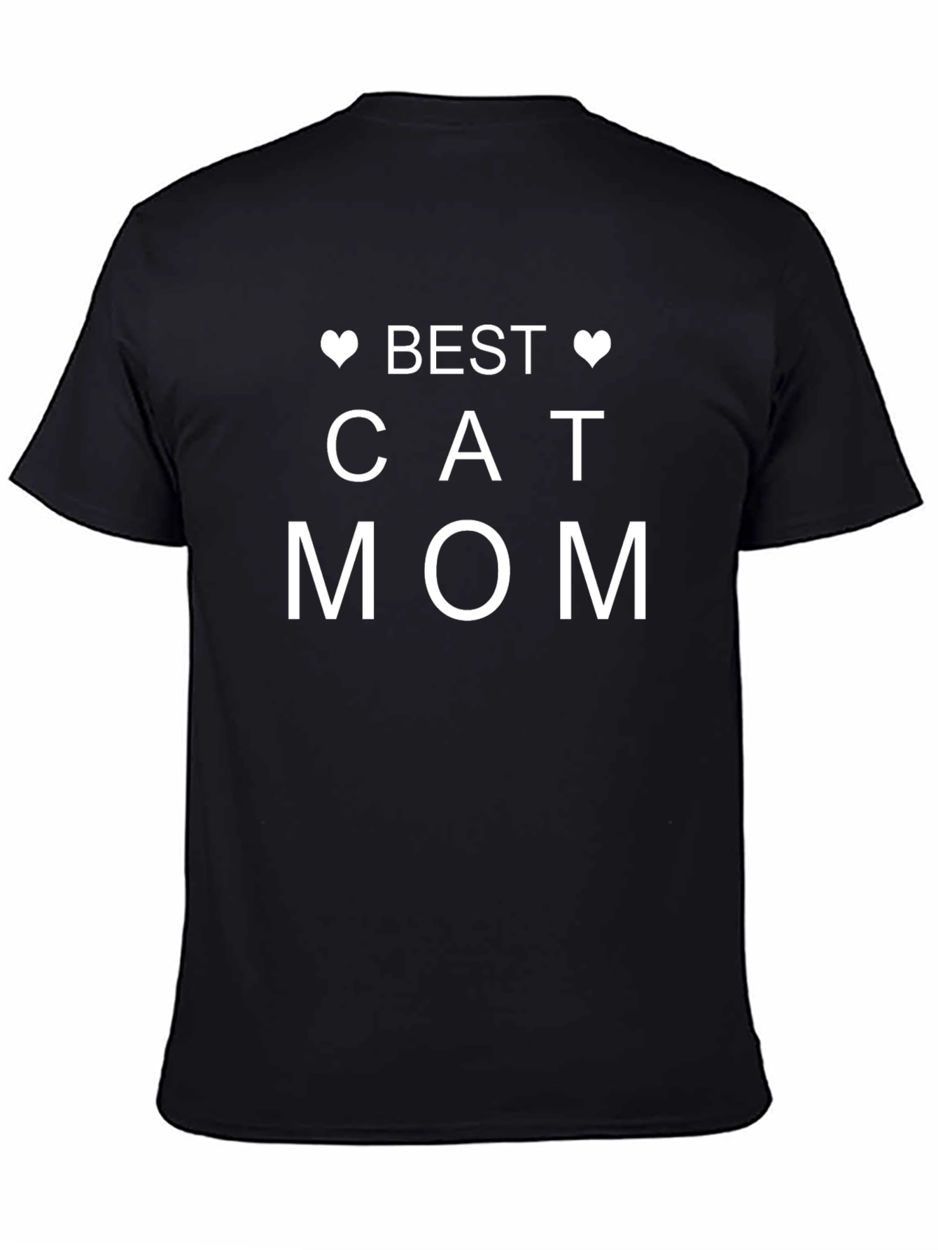 Best Cat Mom T-Shirt - Black Crew Neck Tee