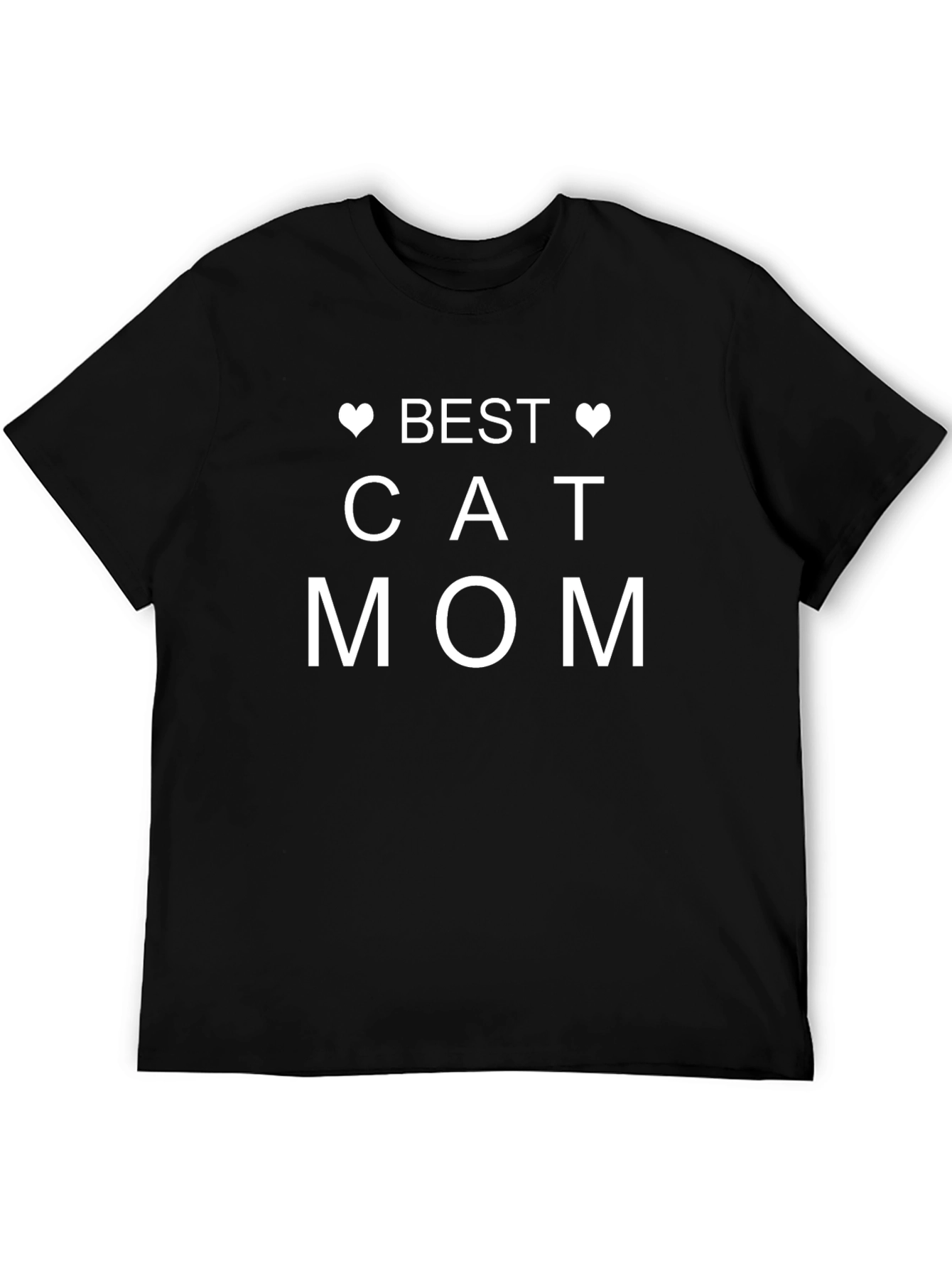 Best Cat Mom T-Shirt - Black Crew Neck Tee