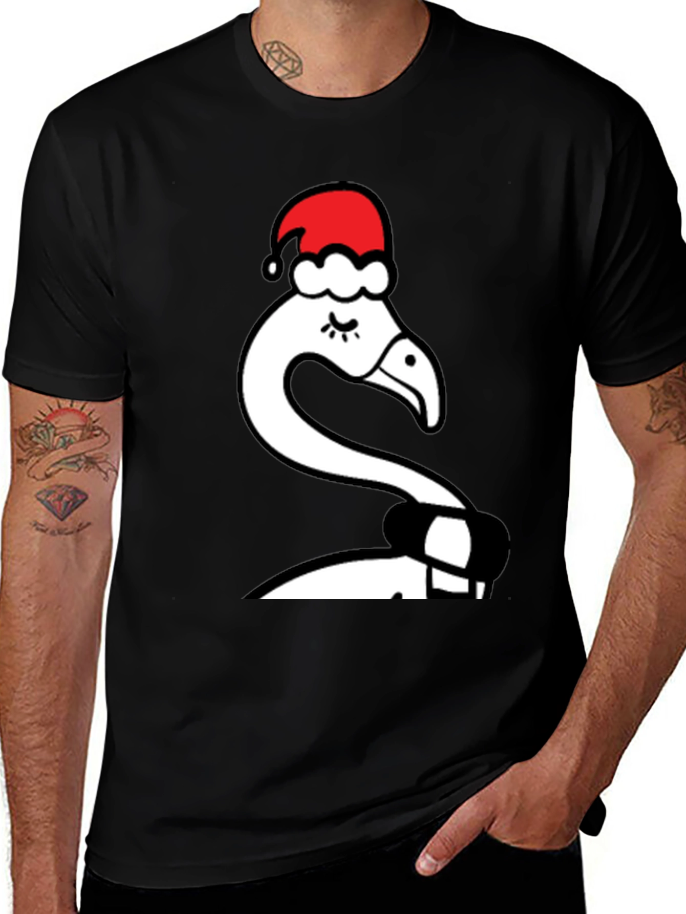 Festive Flamingo Tee - Holiday Style
