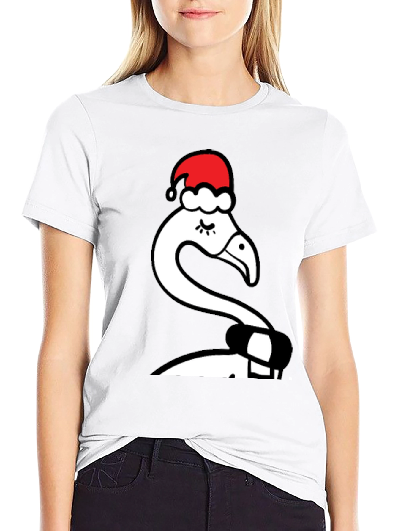 Festive Flamingo Tee - Holiday Style