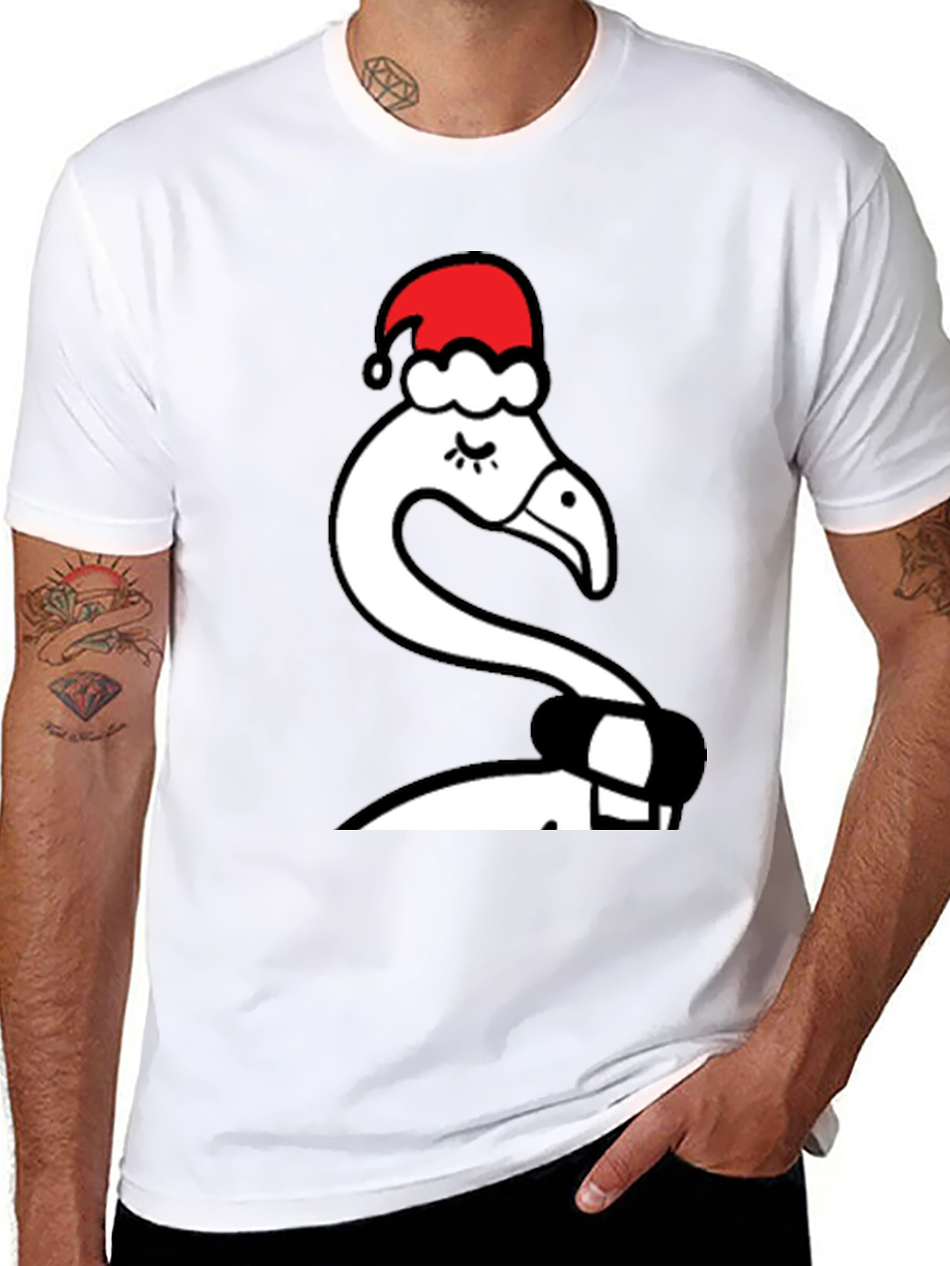 Festive Flamingo Tee - Holiday Style