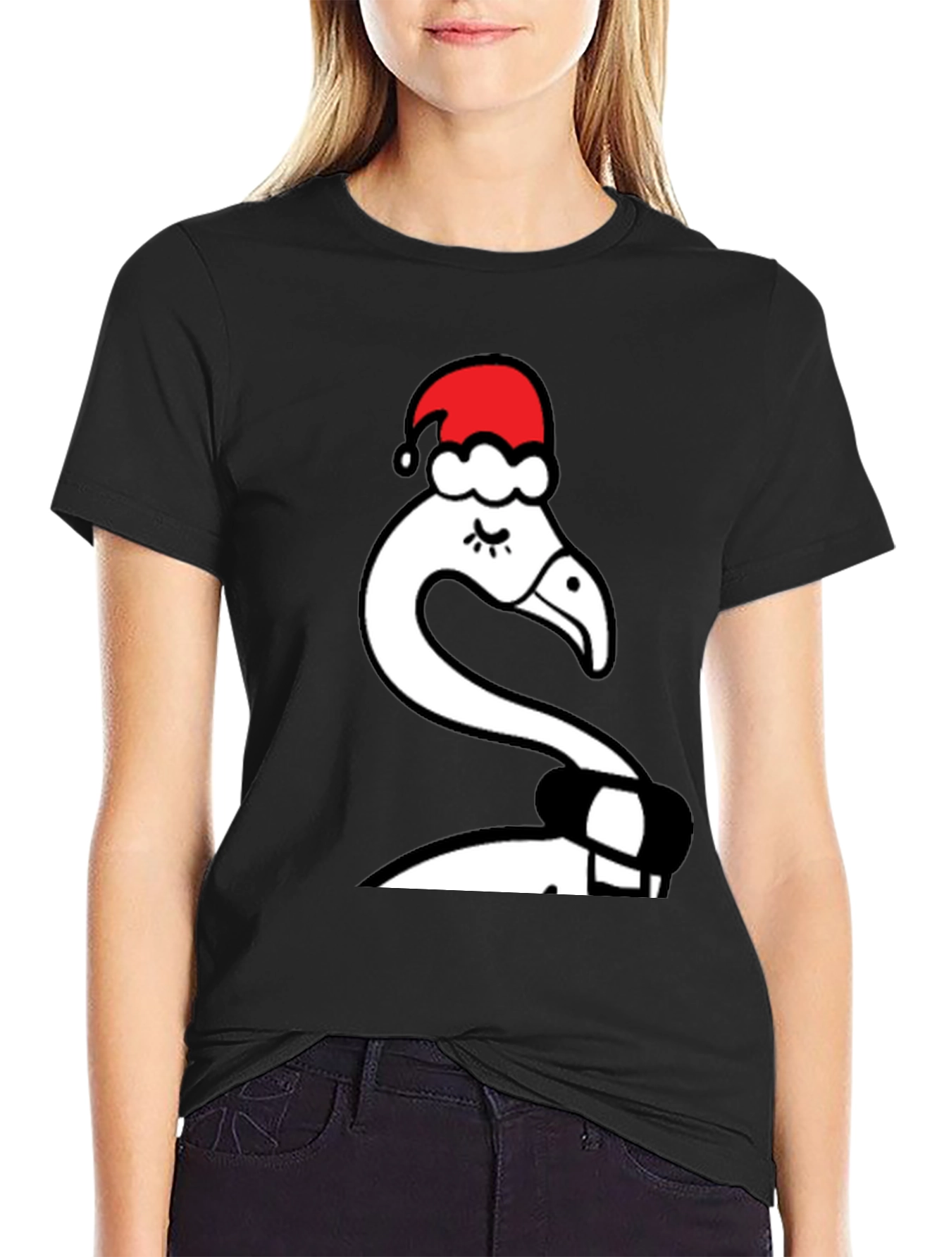 Festive Flamingo Tee - Holiday Style