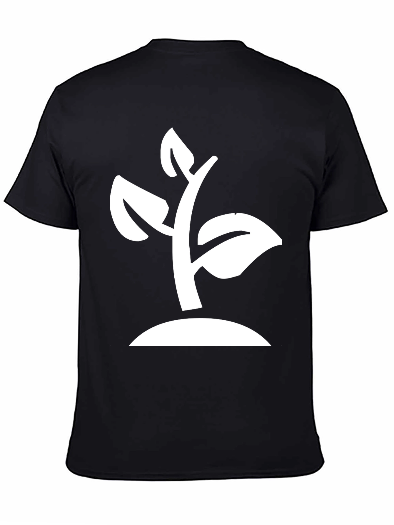 Modern Plant Graphic Tee - Black Cotton Blend