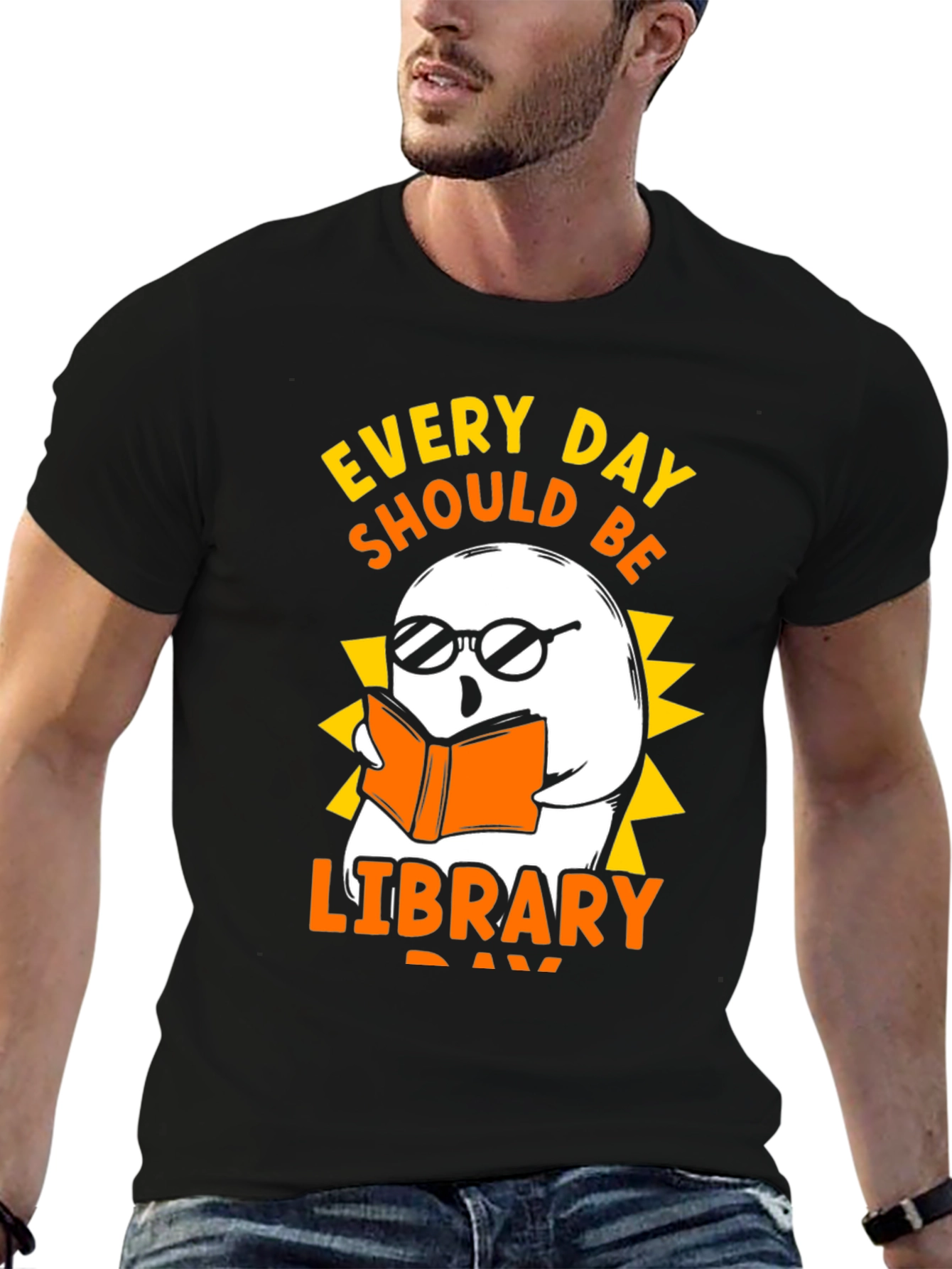 Every Day Library Day Ghost T-Shirt