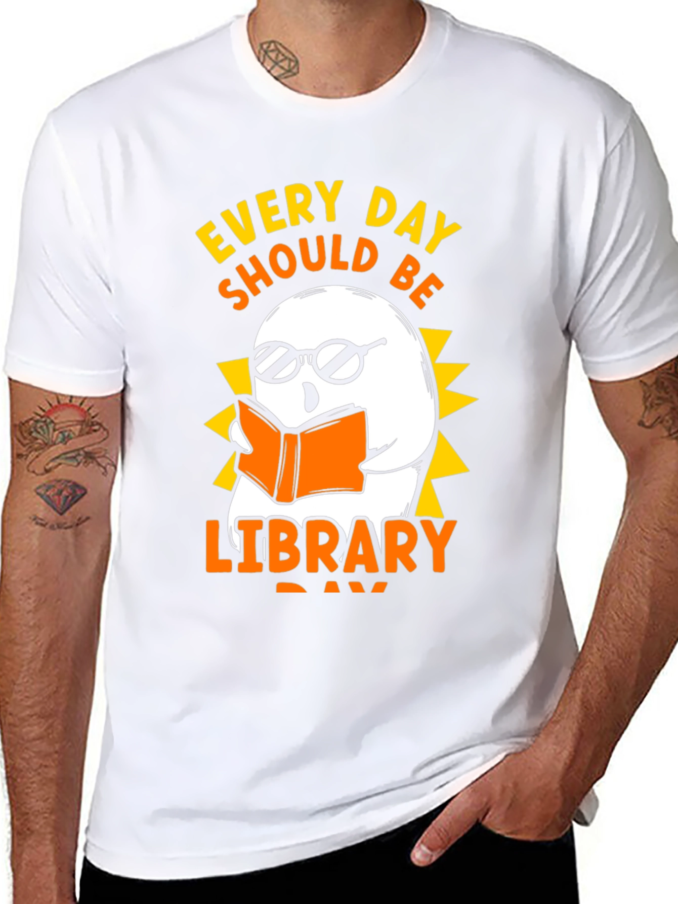 Every Day Library Day Ghost T-Shirt