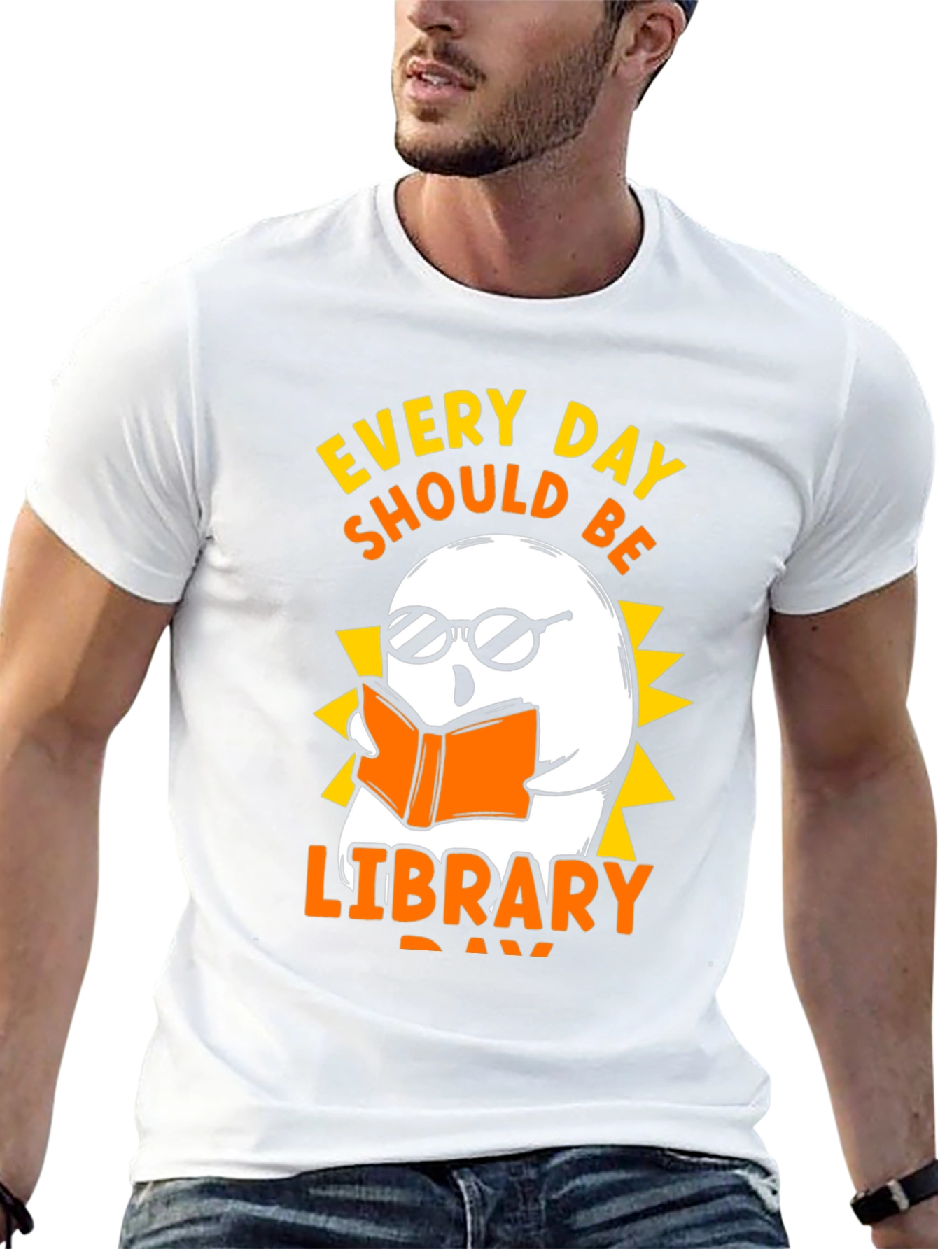 Every Day Library Day Ghost T-Shirt