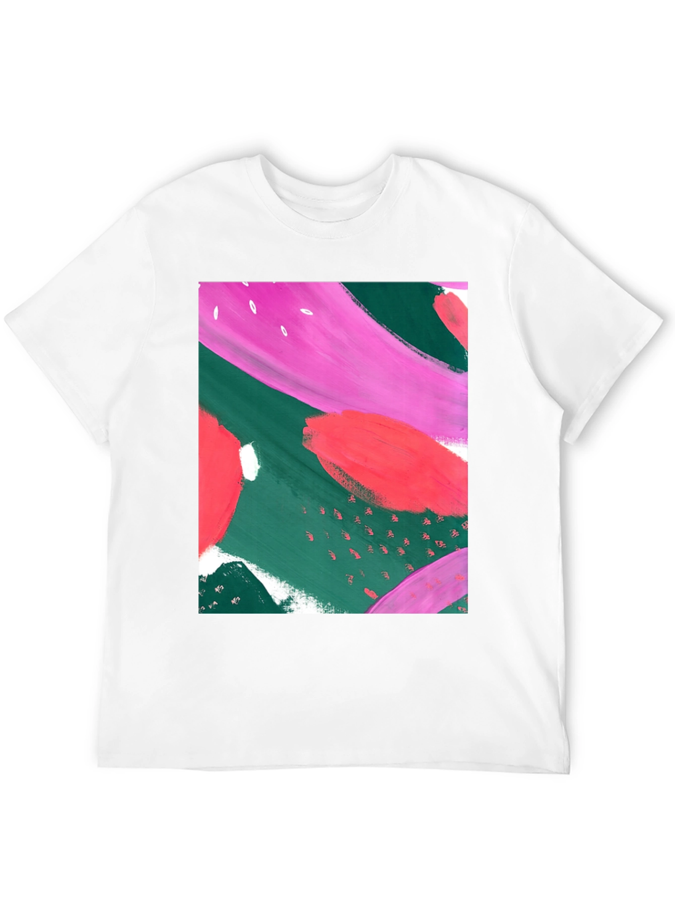 Abstract Art Print T-Shirt - Casual Graphic Tee