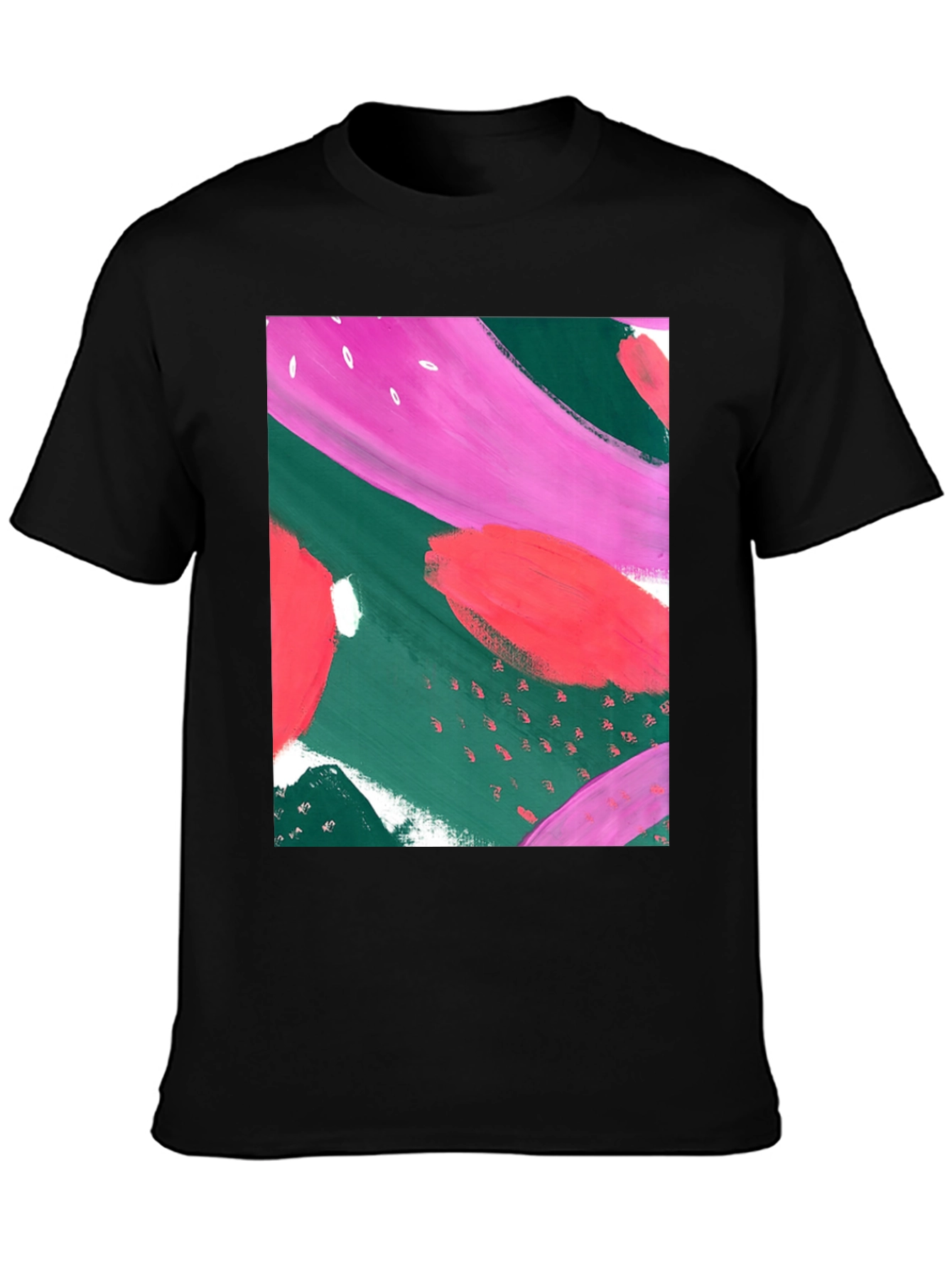 Abstract Art Print T-Shirt - Casual Graphic Tee