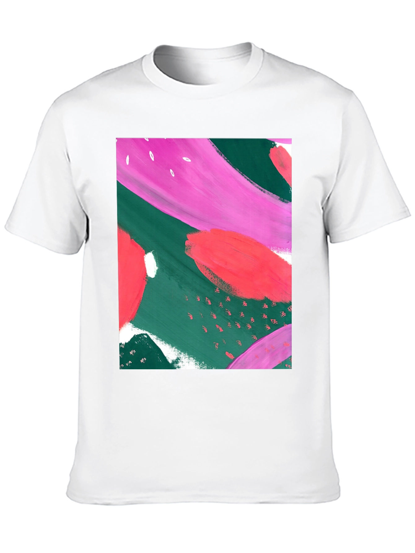 Abstract Art Print T-Shirt - Casual Graphic Tee
