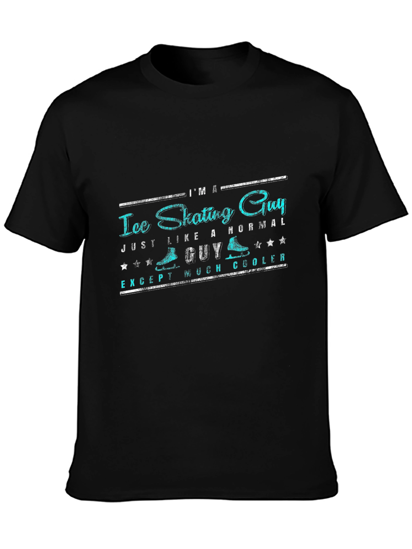 Ice Skating Guy Graphic Tee - Black T-Shirt