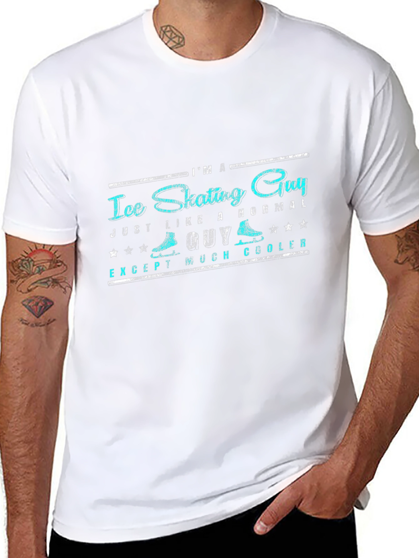 Ice Skating Guy Graphic Tee - Black T-Shirt