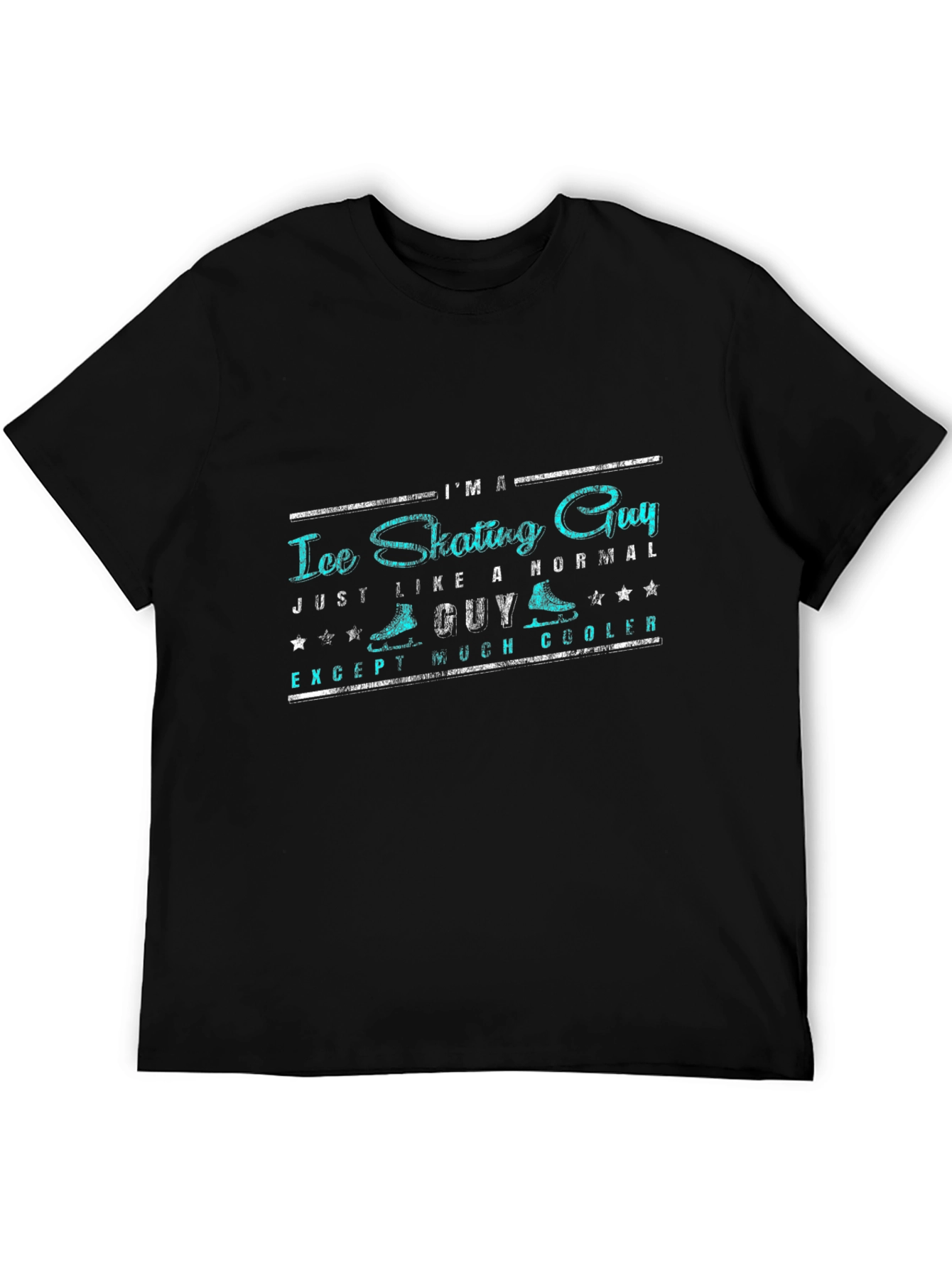 Ice Skating Guy Graphic Tee - Black T-Shirt