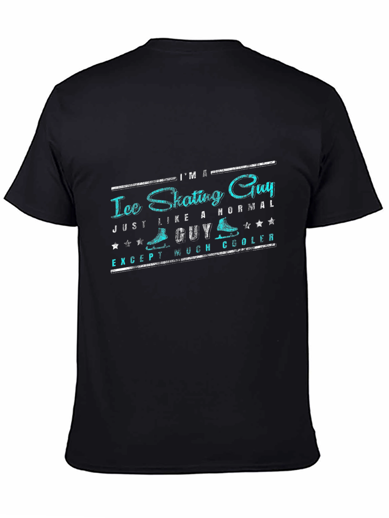 Ice Skating Guy Graphic Tee - Black T-Shirt