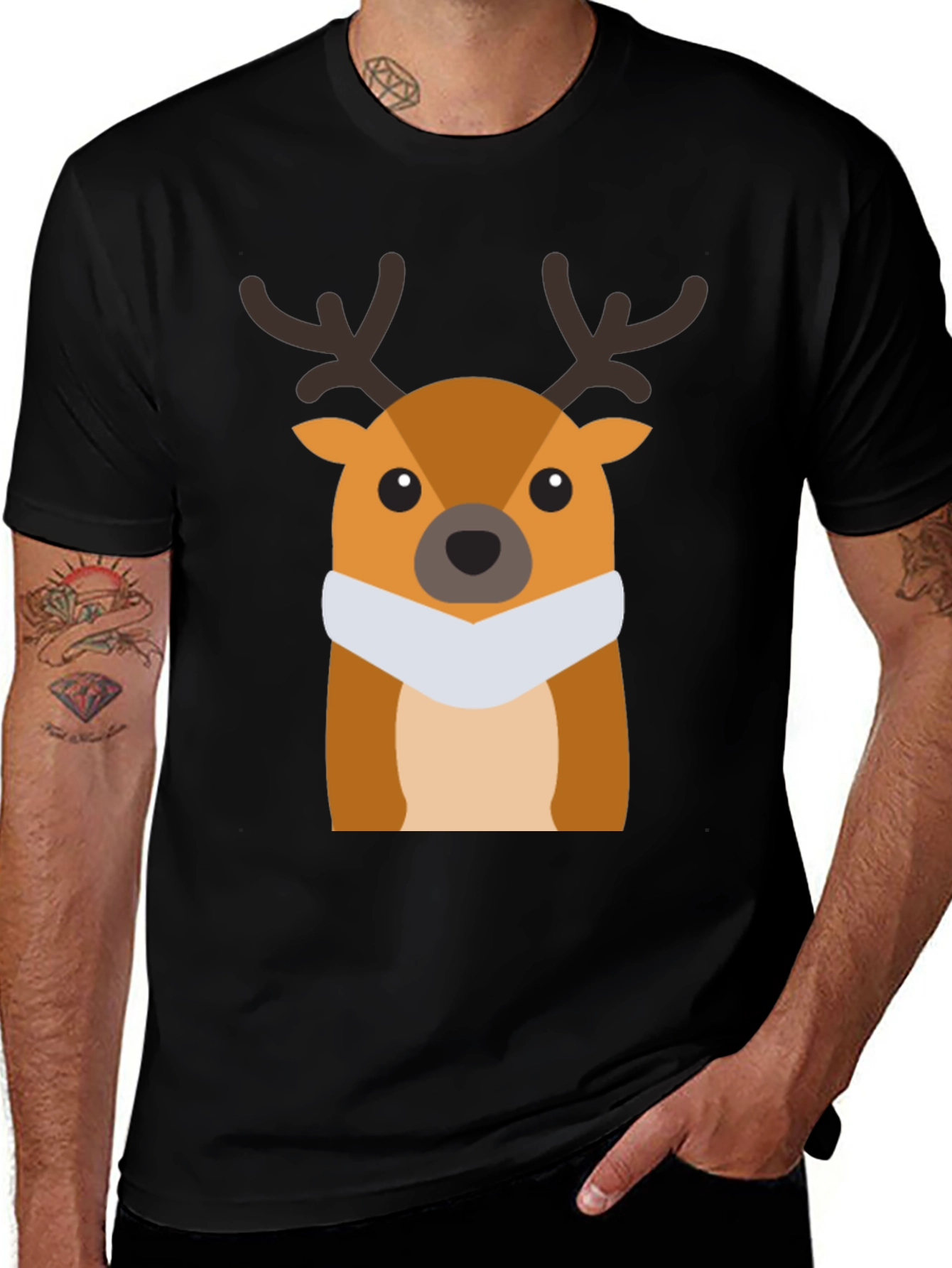 Festive Deer Graphic Tee - Holiday Style