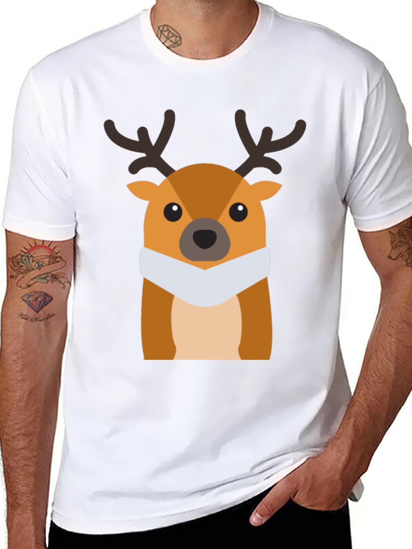 Festive Deer Graphic Tee - Holiday Style
