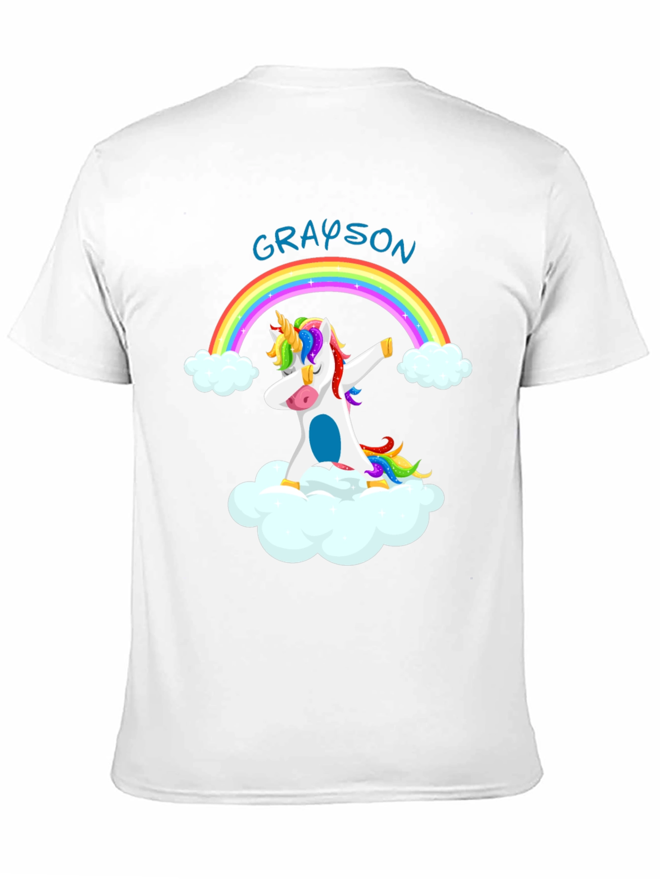 Grayson Unicorn Dabbing Rainbow Black T-Shirt