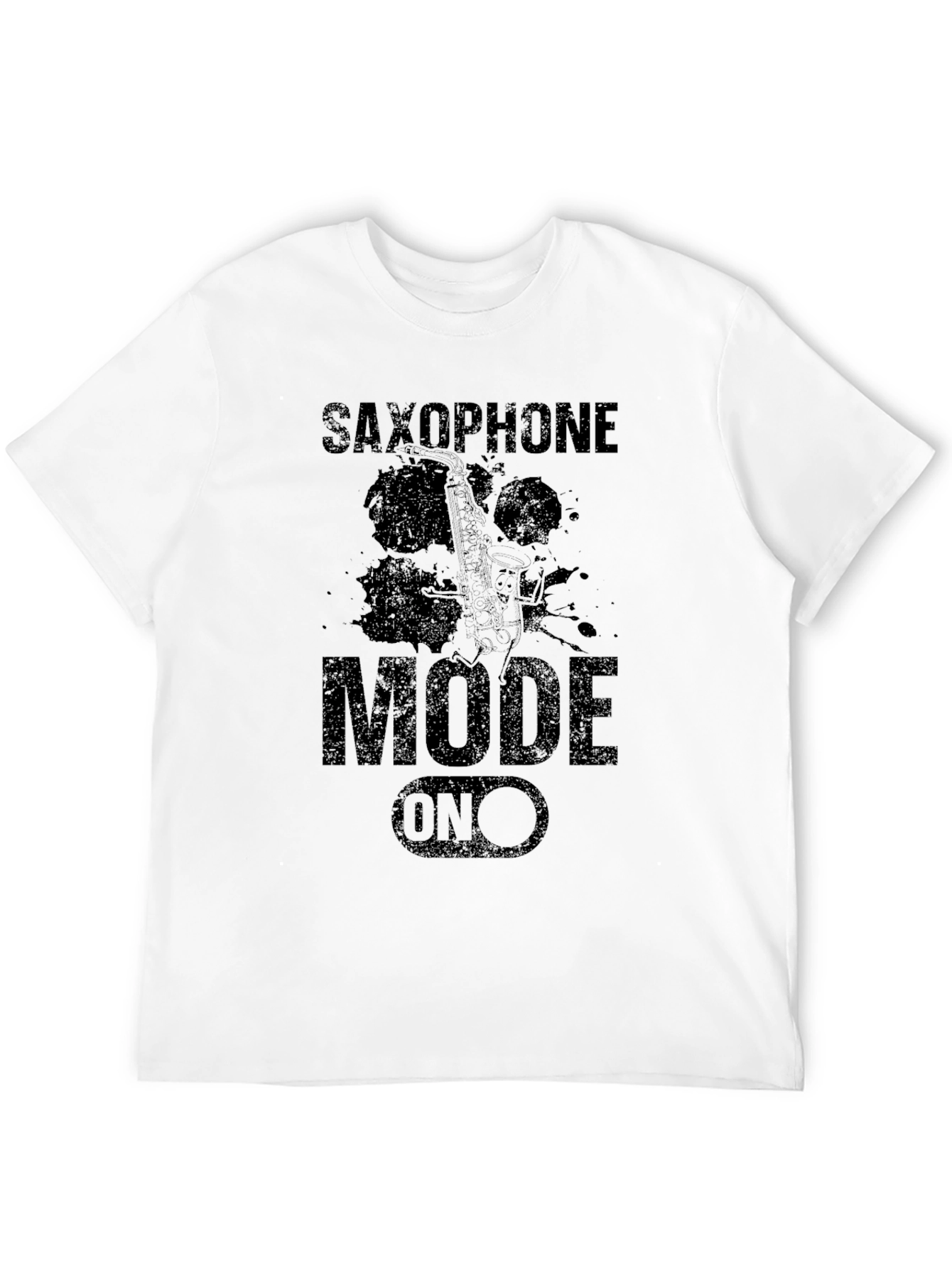 Saxophone Mode On Black T-Shirt