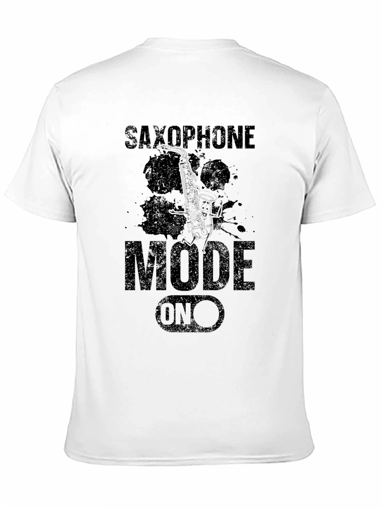 Saxophone Mode On Black T-Shirt