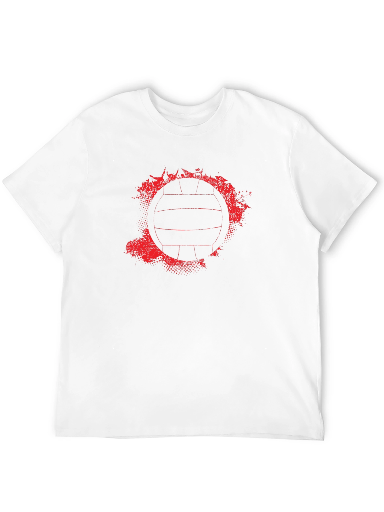 Volleyball Graphic Tee - Grunge Red Print