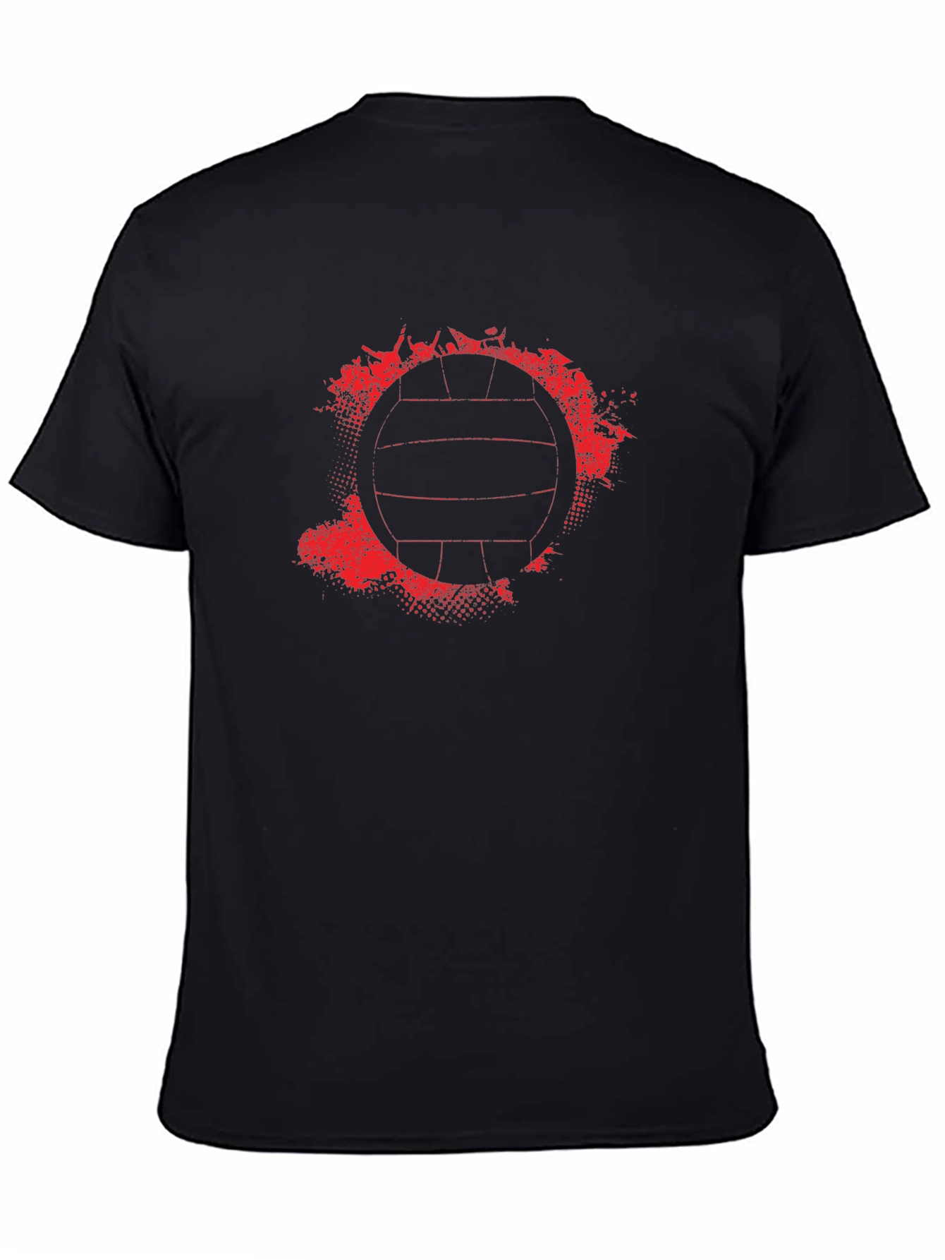 Volleyball Graphic Tee - Grunge Red Print