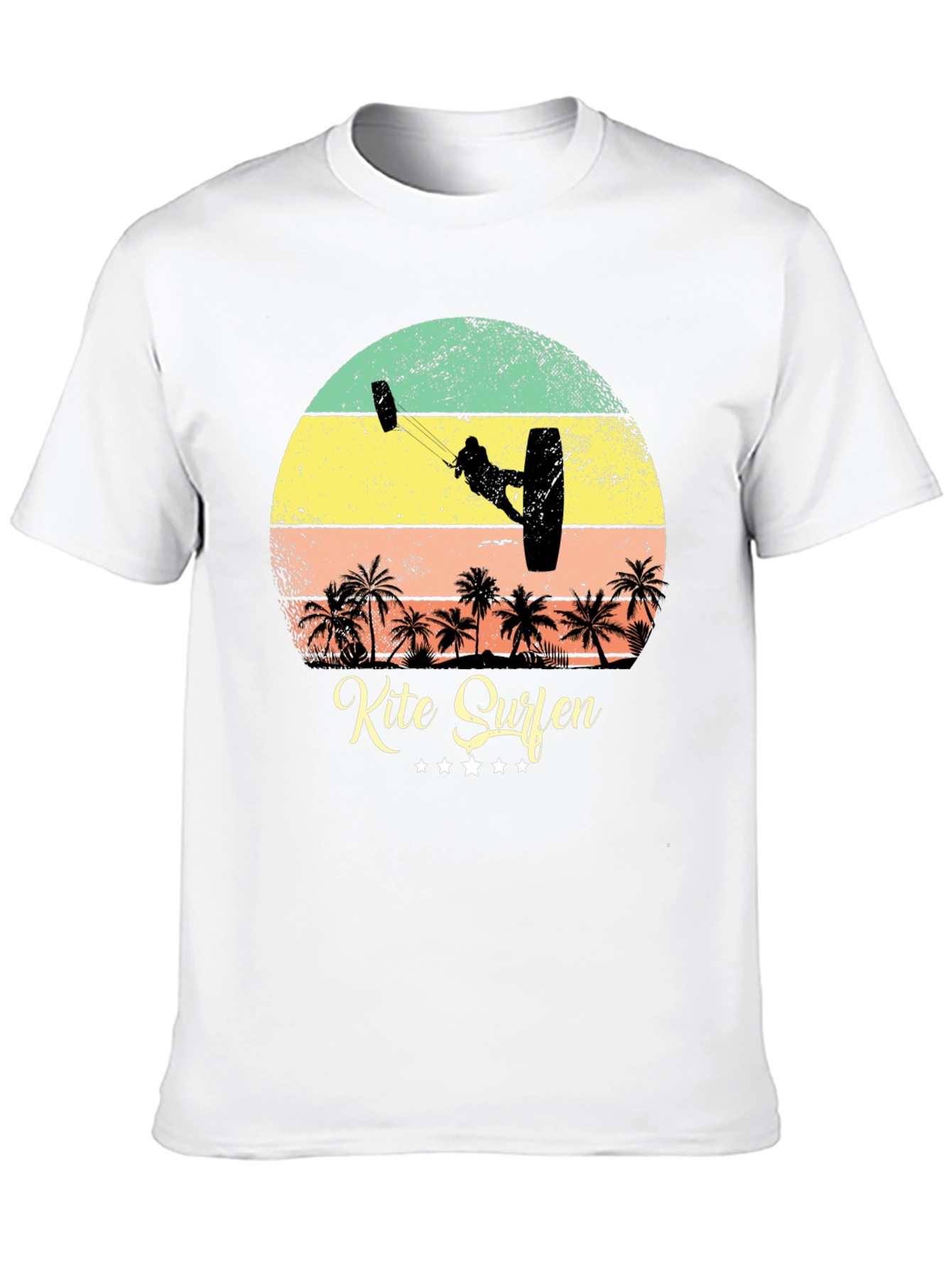 Kite Surfing Palm Tree Graphic T-Shirt