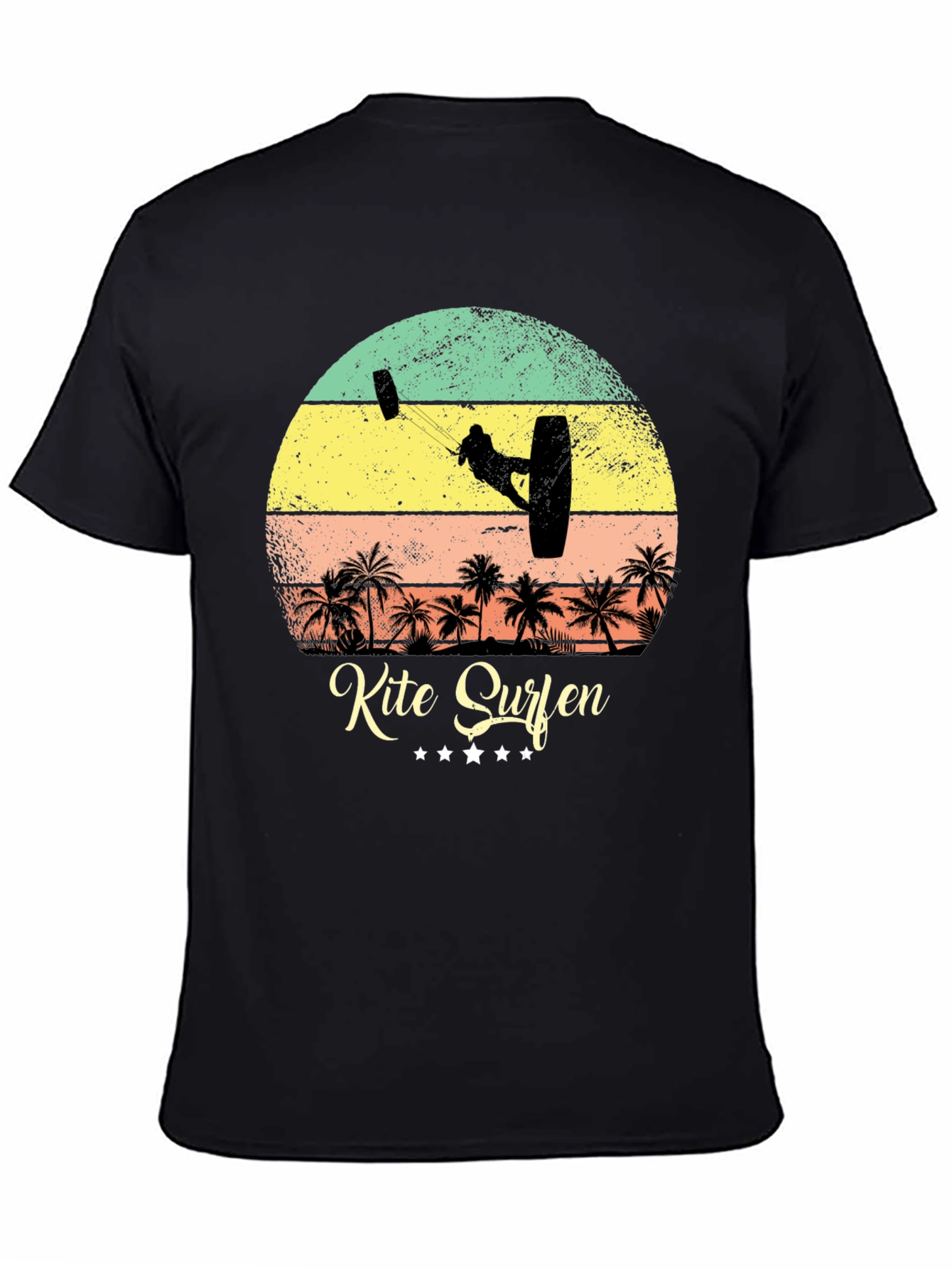 Kite Surfing Palm Tree Graphic T-Shirt