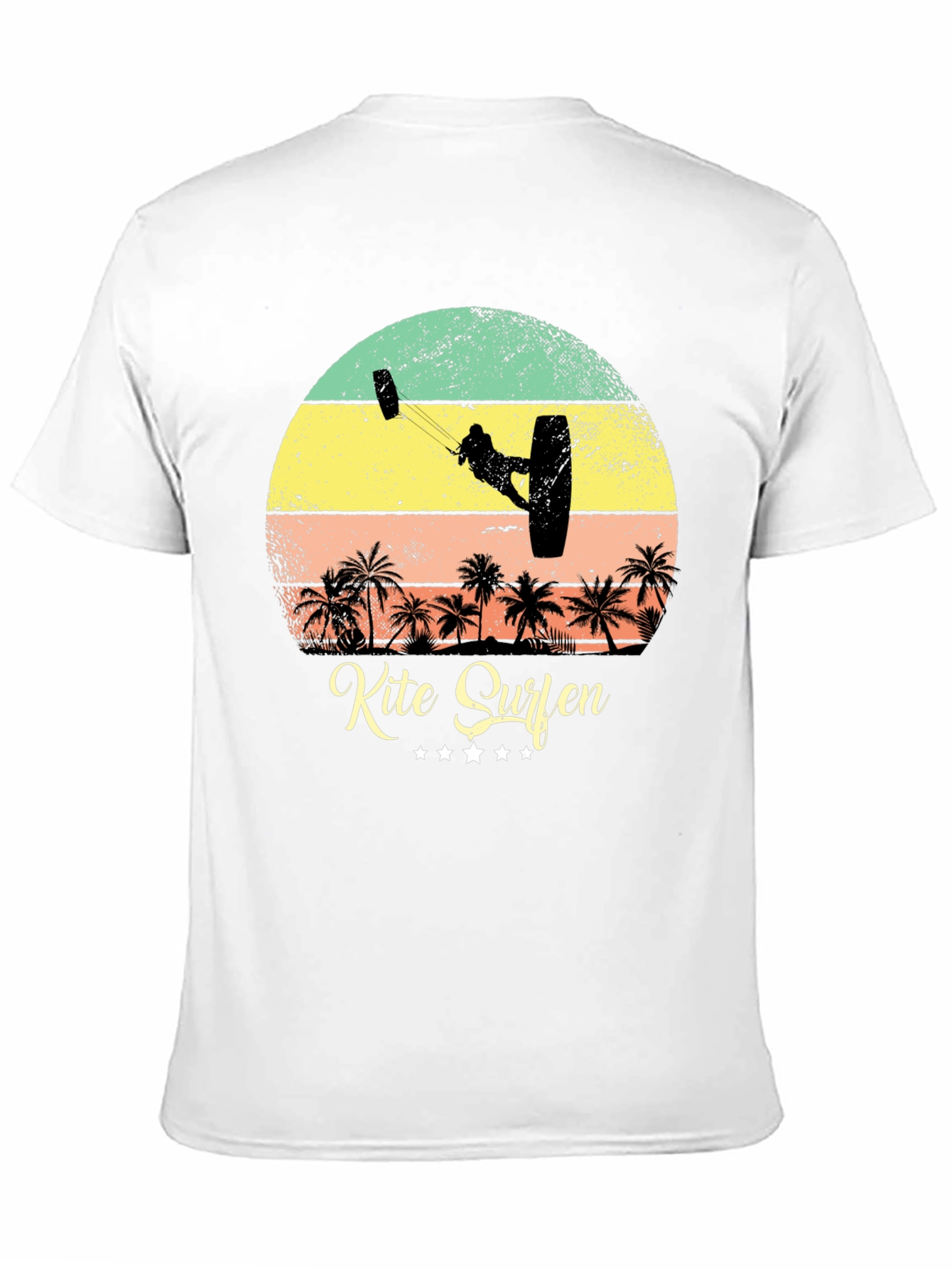 Kite Surfing Palm Tree Graphic T-Shirt