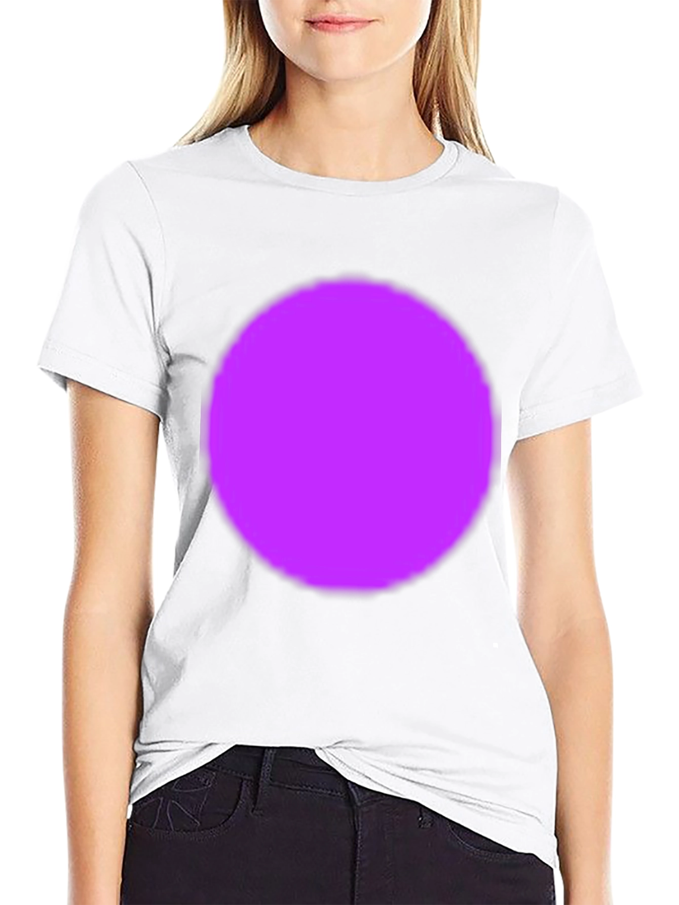 Bold Black T-Shirt with Vibrant Purple Circle
