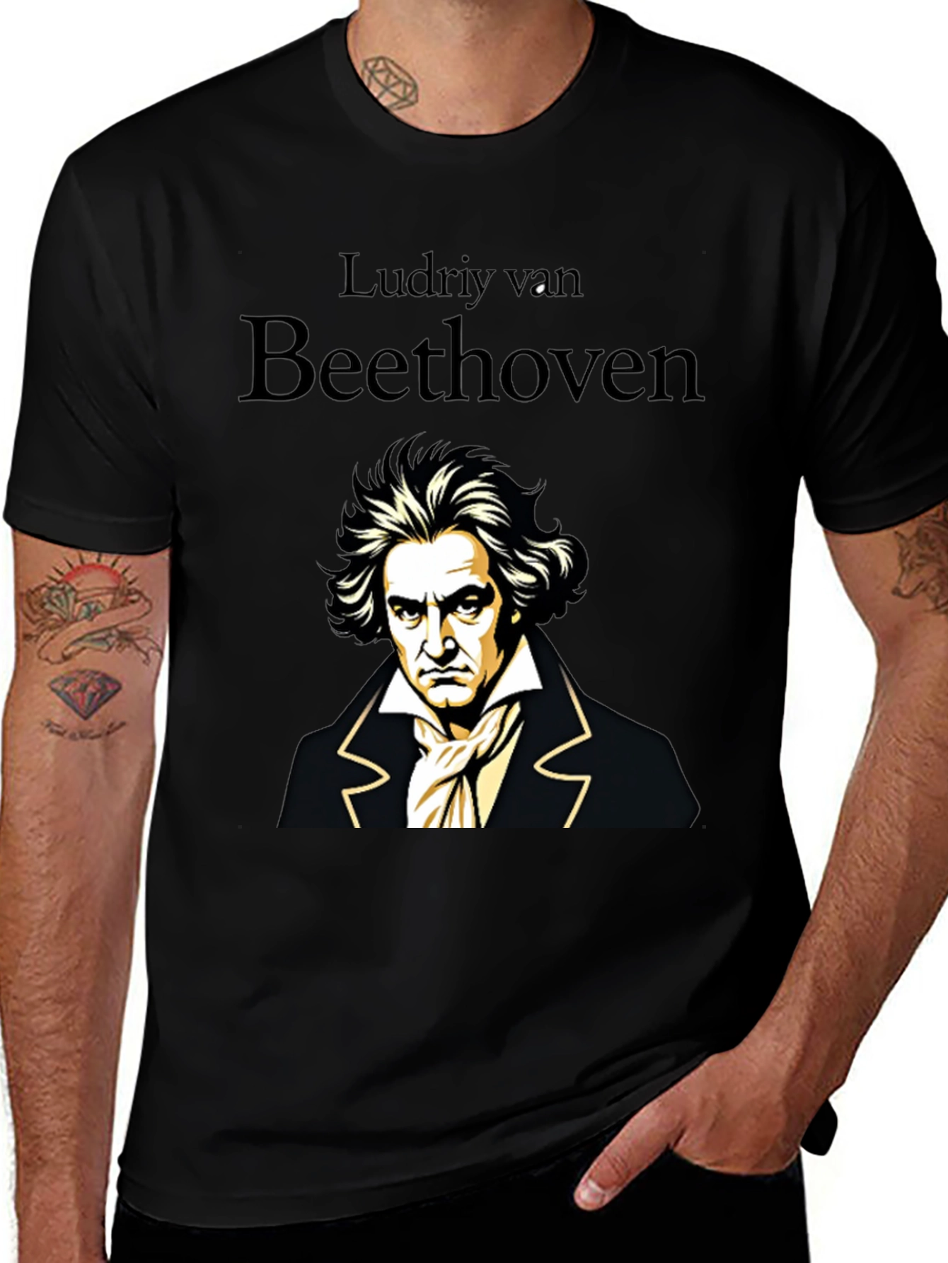 Ludwig van Beethoven Portrait Graphic T-Shirt