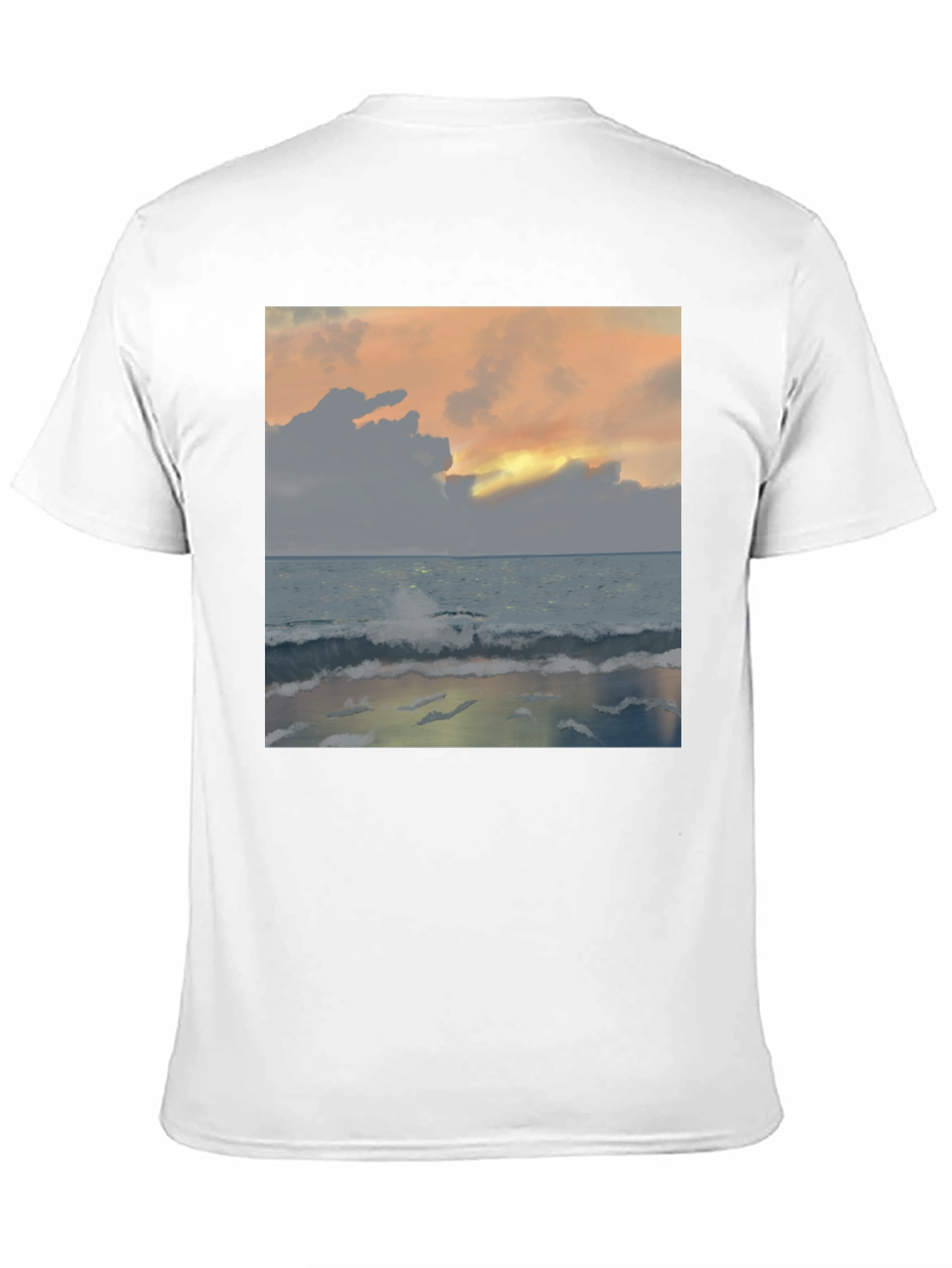 Ocean Sunset Graphic Tee - Relaxed Fit Black T-Shirt